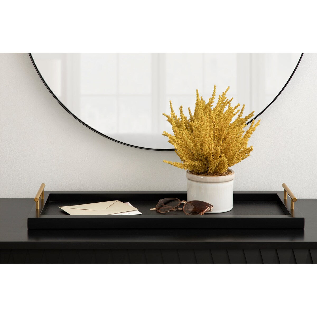 Kate and Laurel Halsey Wood Rectangle Decorative Tray