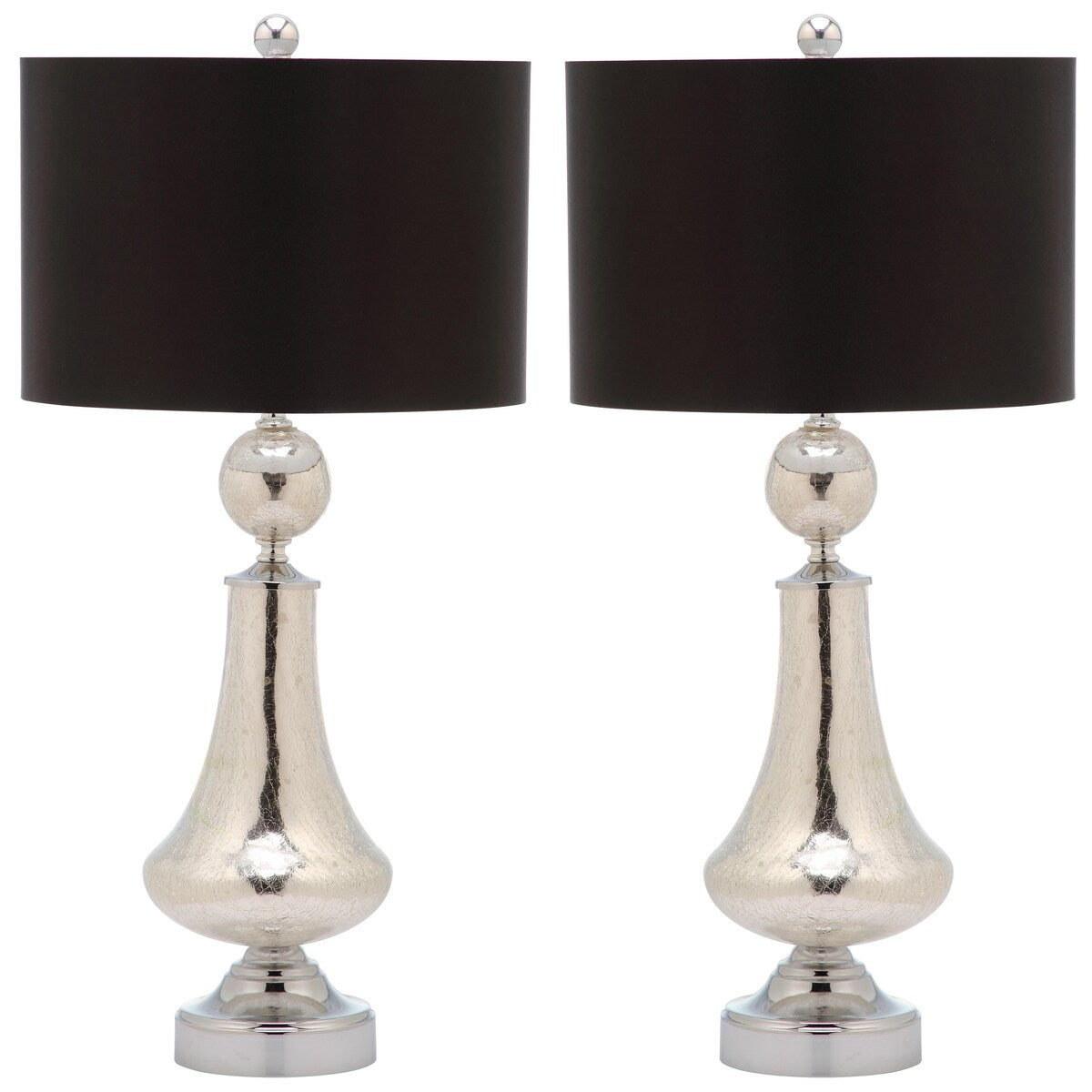 SAFAVIEH Lighting Dinie 26-inch Crackled Glass Table Lamp (Set of 2) - 12x12x25.5 - 12Wx12Dx26H