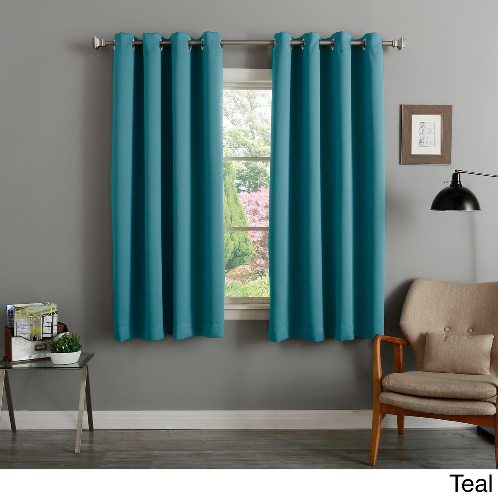 Aurora Home Silver Grommet Top 63-inch Blackout Curtain Pair - 52 x 63 - 52 x 63