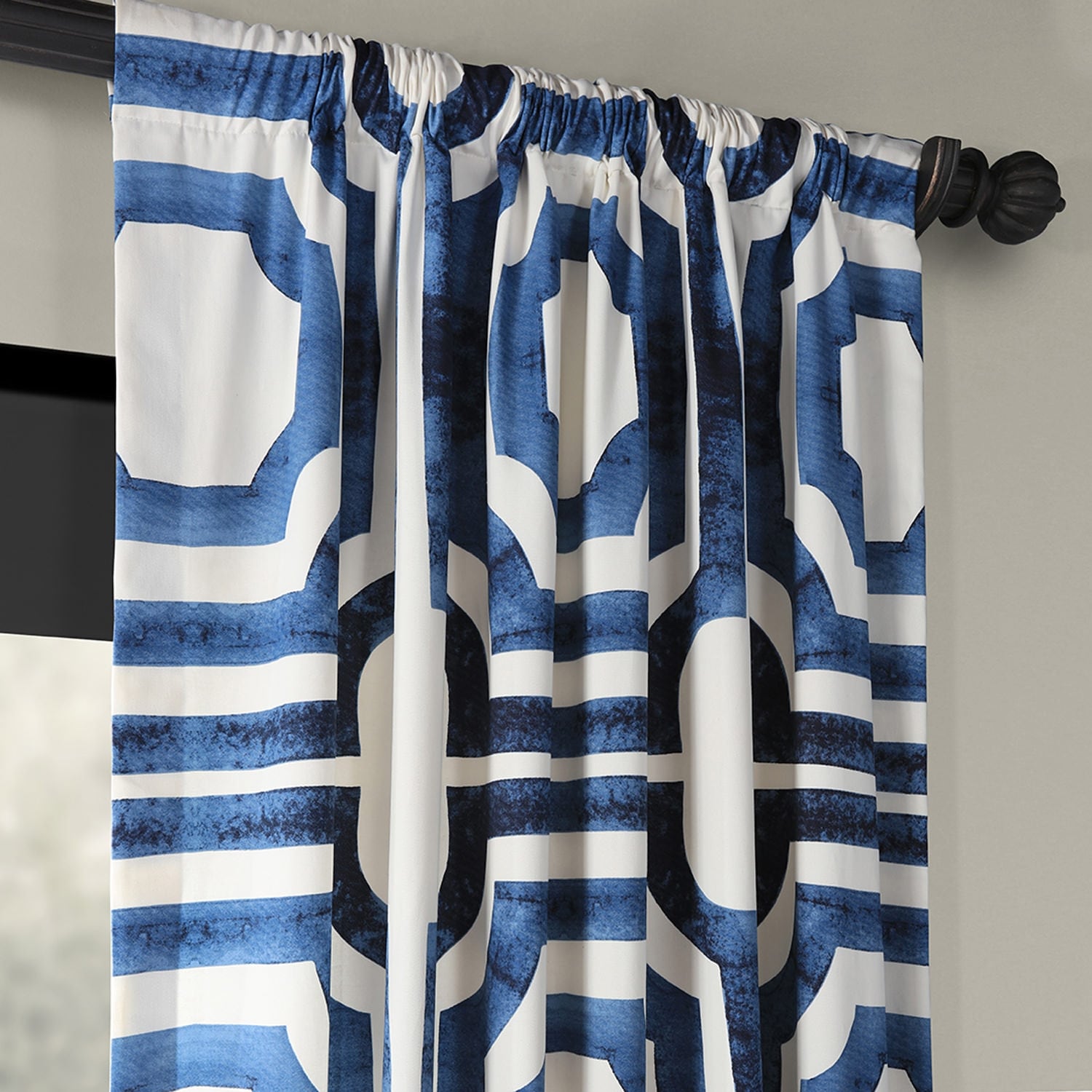 Exclusive Fabrics Modern Geometric Room Darkening Cotton Window Curtains (1 Panel)