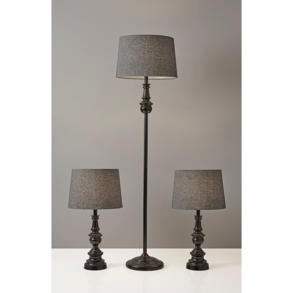 Copper Grove Tepelene Dark Bronze Floor and Table Lamp 3-piece Set