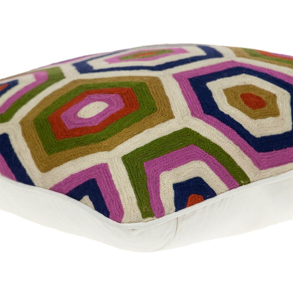 Parkland Collection Acia Contemporary Multicolored Pillow Cover With Poly Insert