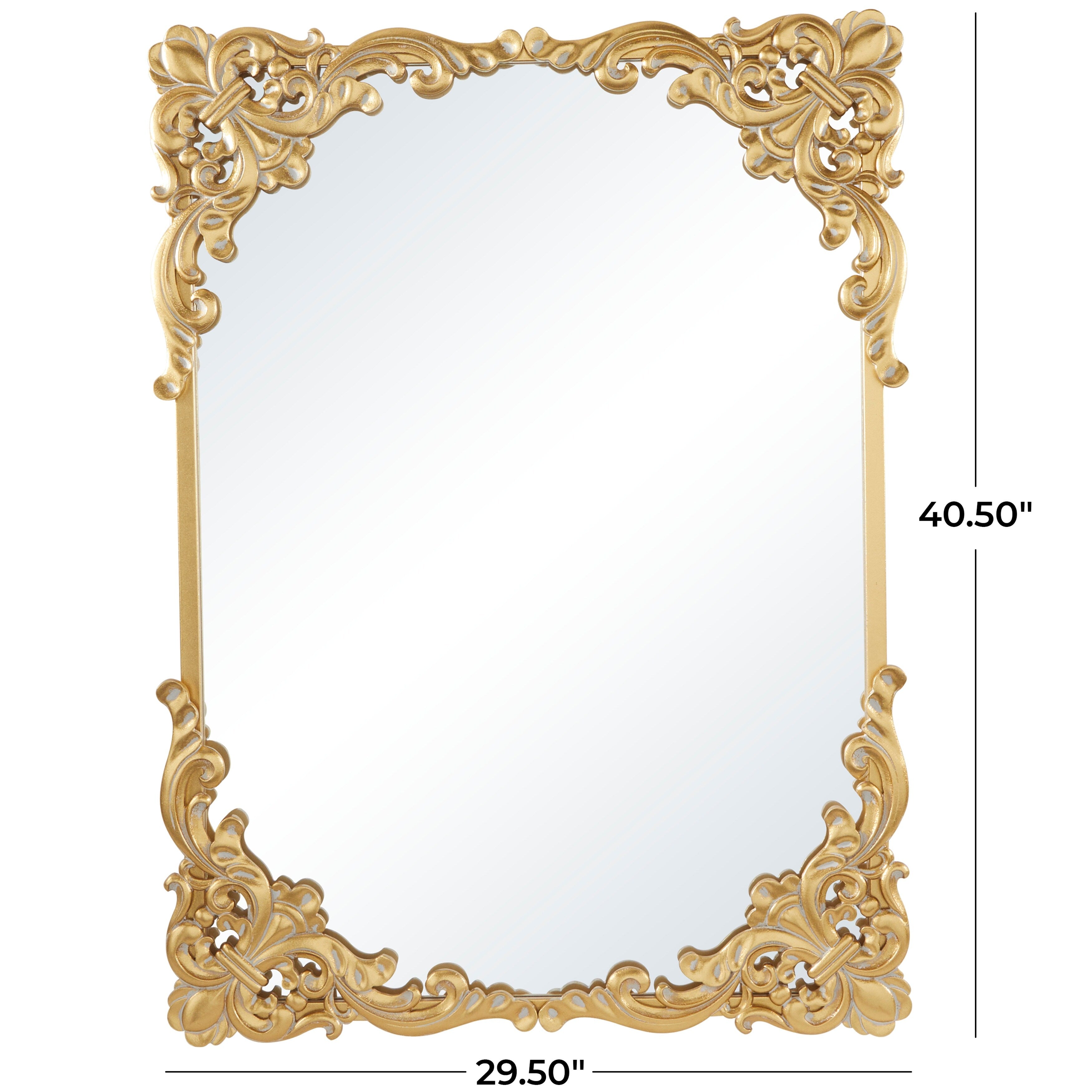 Metal Scroll Ornate Baroque Floor or Wall Mirror - Gold - Various Sizes and Shapes - Roche River Decor