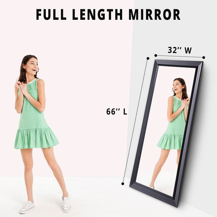 Framed Bevel Leaner Full Length Huge Floor Mirror XL Mirror Large Rectangle Standing Cream Floor Mirror Huge Mirrors for Bedroom