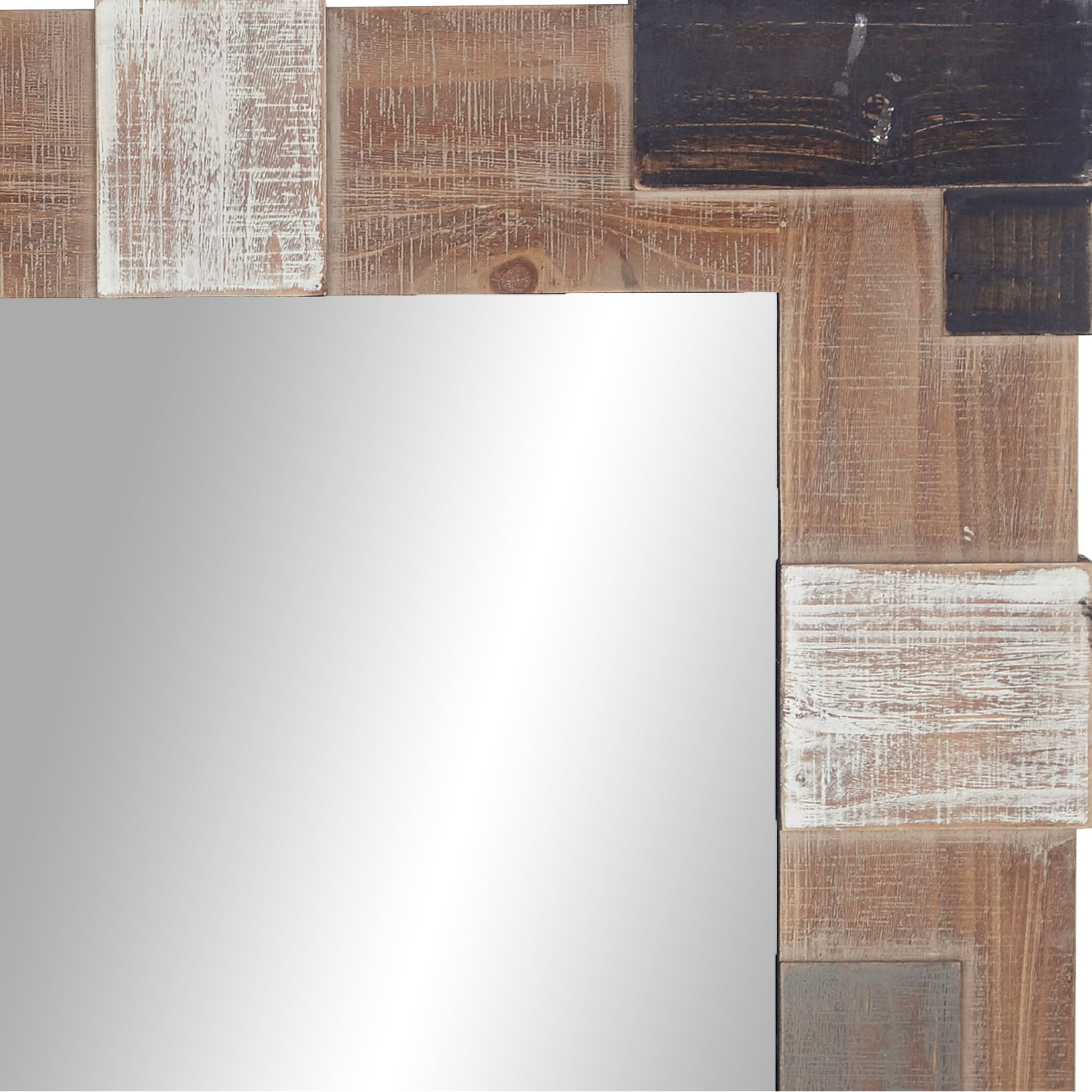 Brown MDF Farmhouse Wall Mirror 46 x 29 x 2 - 29 x 2 x 46