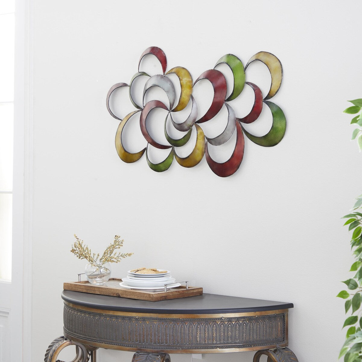 Metal Abstract Scalloped Home Wall Decor - Multi Colored - Roche River Decor