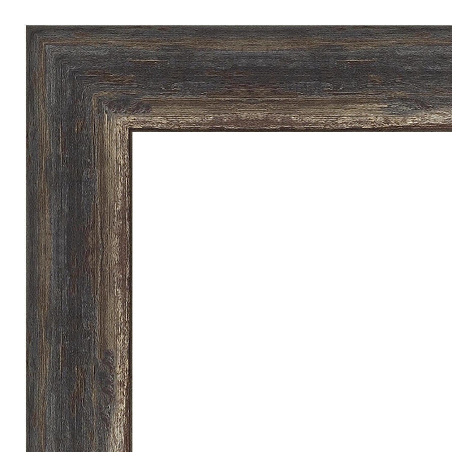 Non-Beveled Full Length On The Door Mirror - Bark Rustic Frame