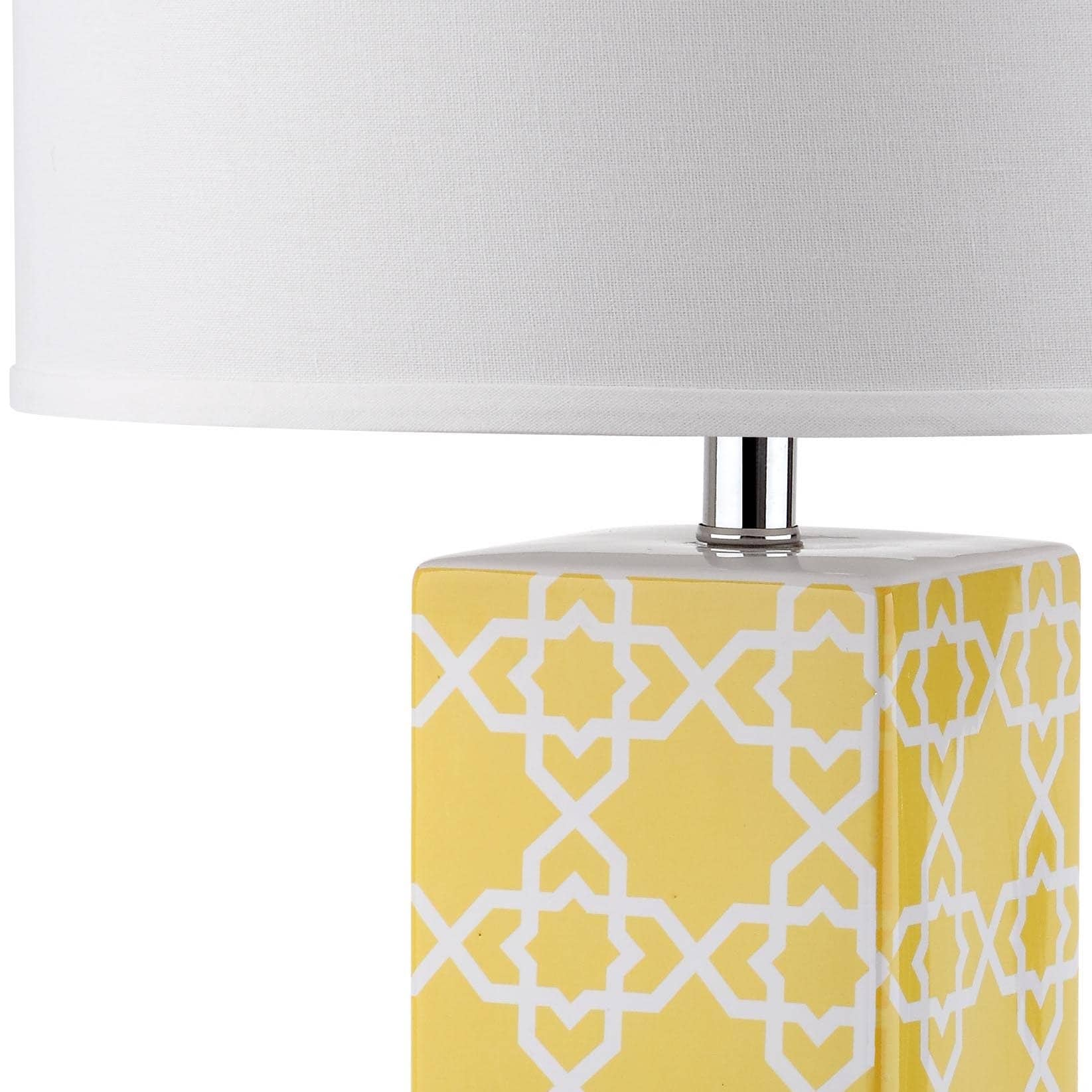 SAFAVIEH Lighting Nichelle 27-inch Navy Quatrefoil Table Lamp (Set of 2) - 15Wx15Dx27H