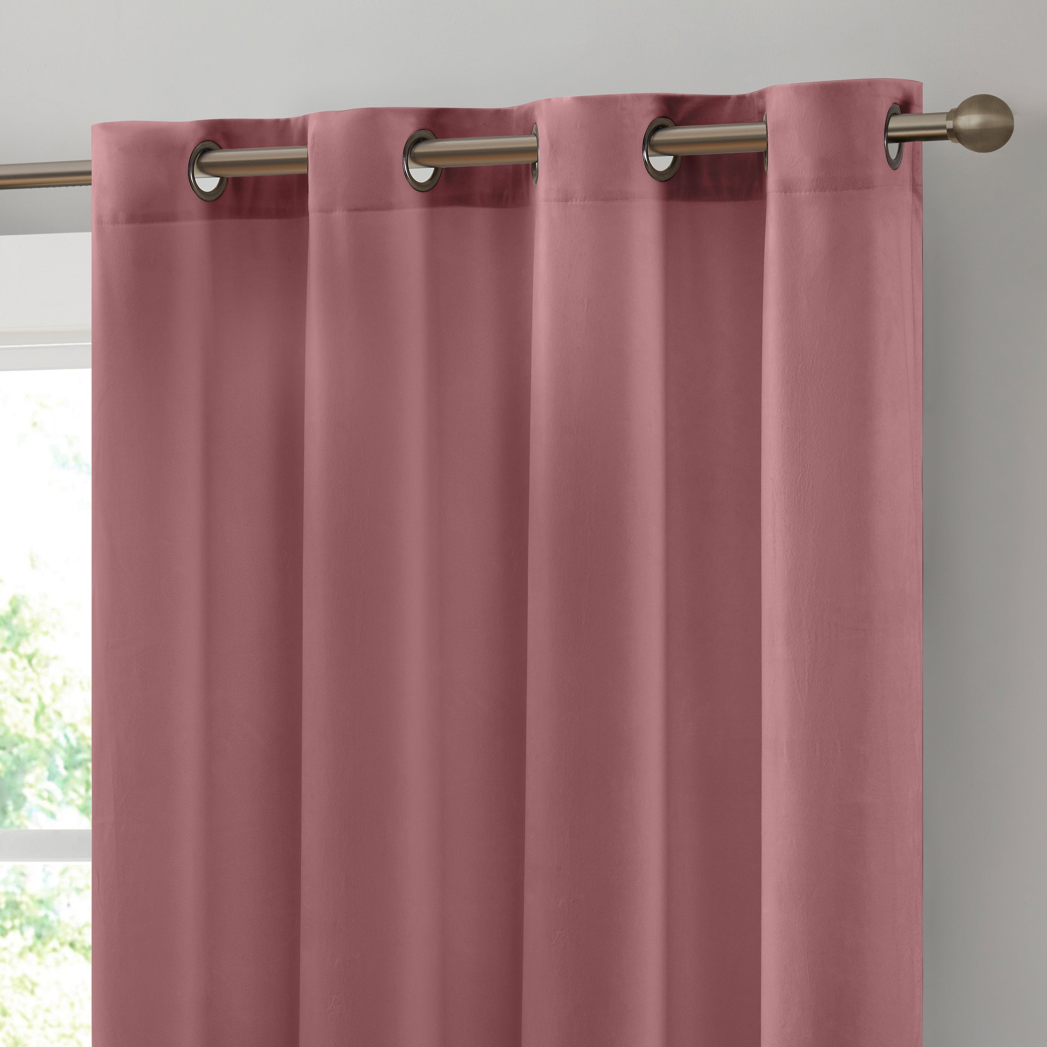 HLC.me Sawyer Premium Luxurious Lush Velvet Soft Light Filtering Grommet Window Curtains - Set of 2