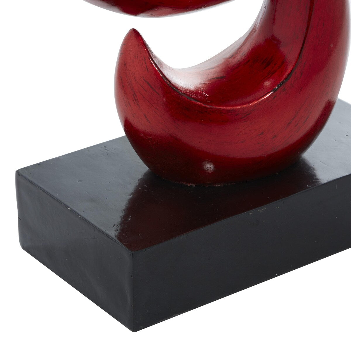 Polystone Music Decorative Sculpture with Black Base - Red - Roche River Decor