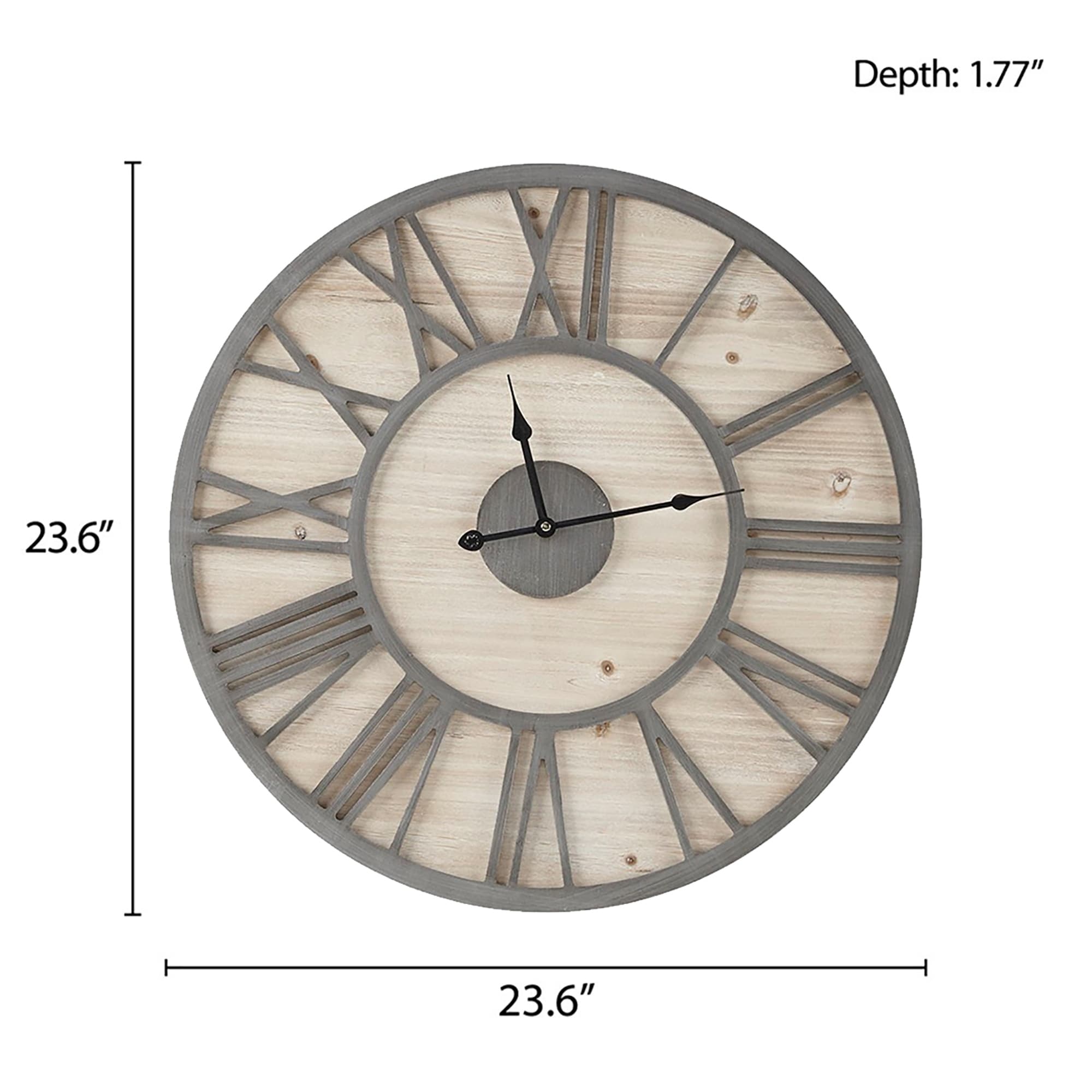 Madison Park Mason 23.6 Wood Wall Clock