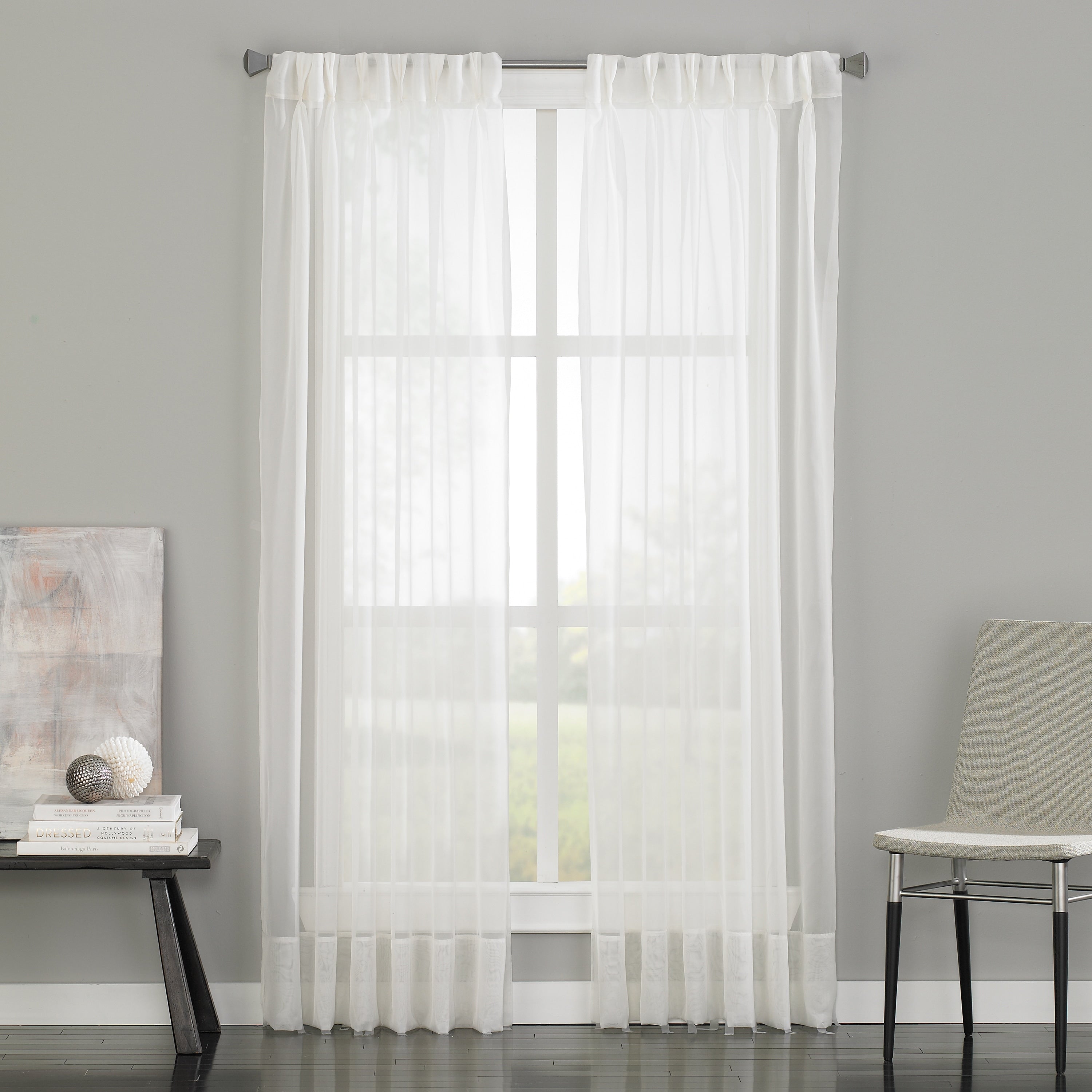 Curtainworks Soho Sheer Pinch Pleat/Back Tab Single Curtain Panel