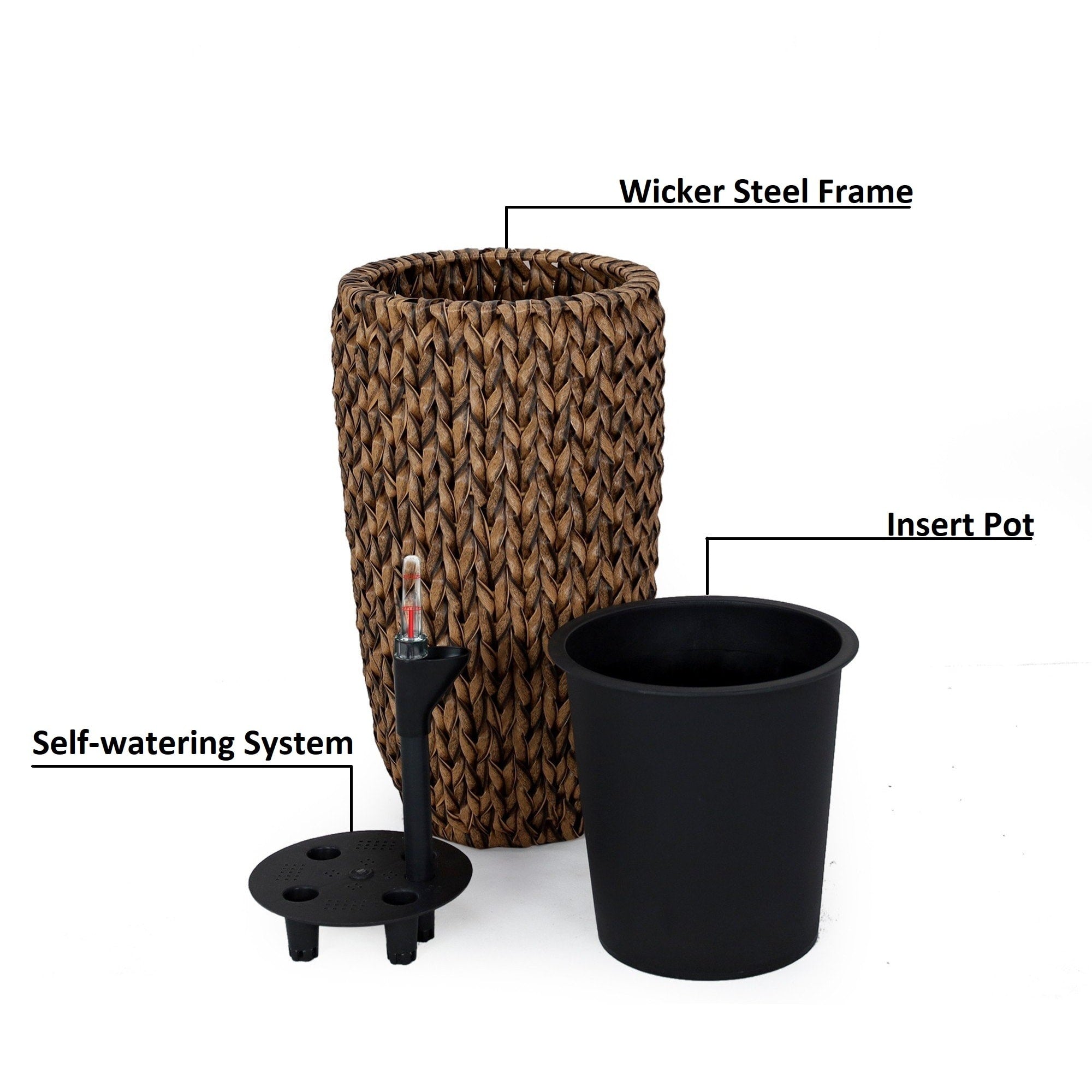 DTY Signature Self-watering Wicker Planter - Garden Decoration Pot