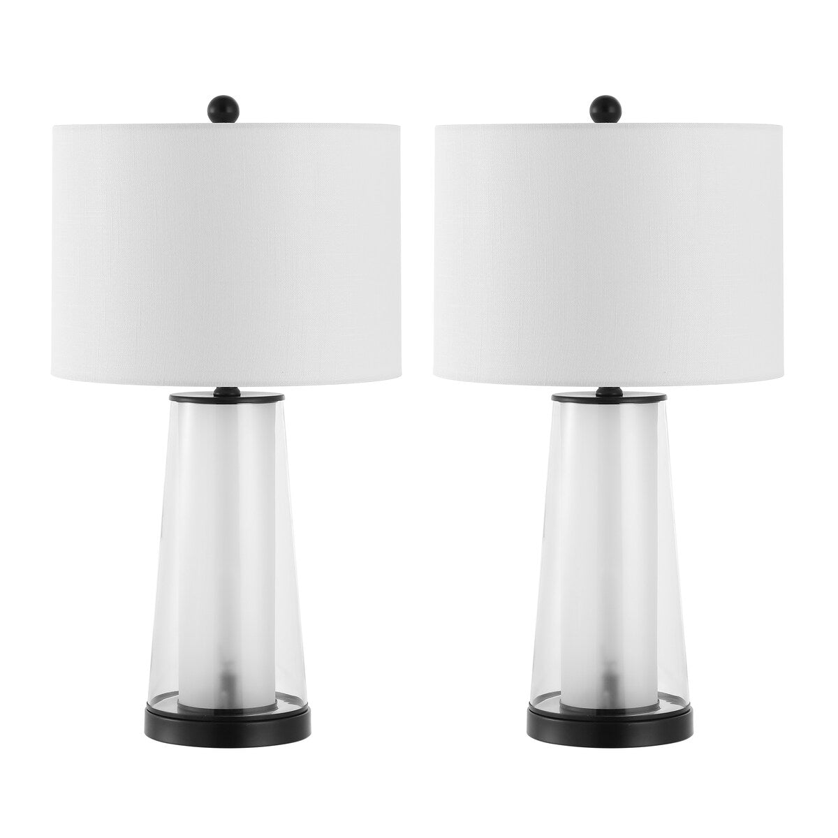 Celerie 26 Modern Minimalist Glass/Iron Nightlight LED Table Lamp, (Set of 2) by JONATHAN Y