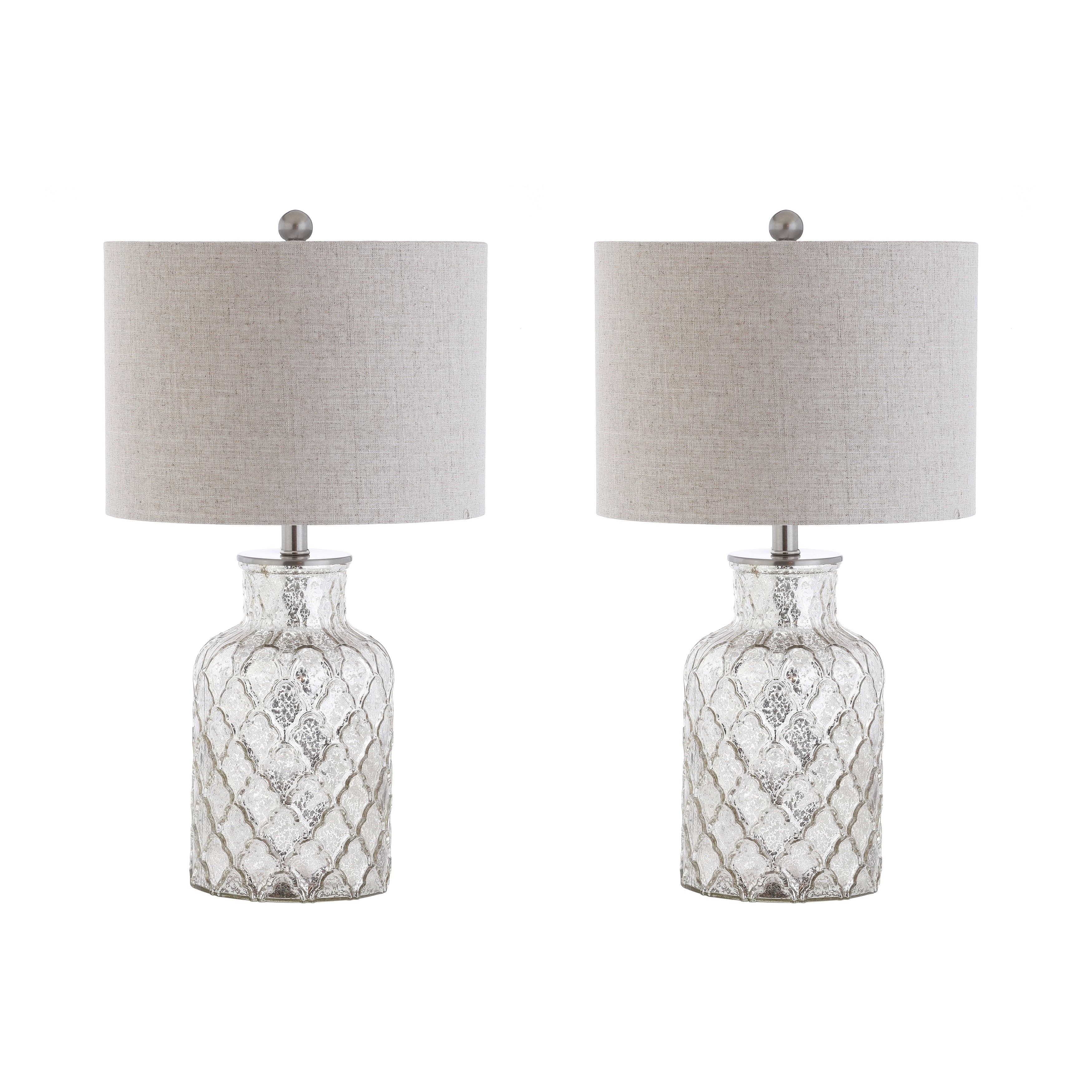 Artichoke 24.5 LED Glass Table Lamp, Mercury Silver (Set of 2) by JONATHAN Y