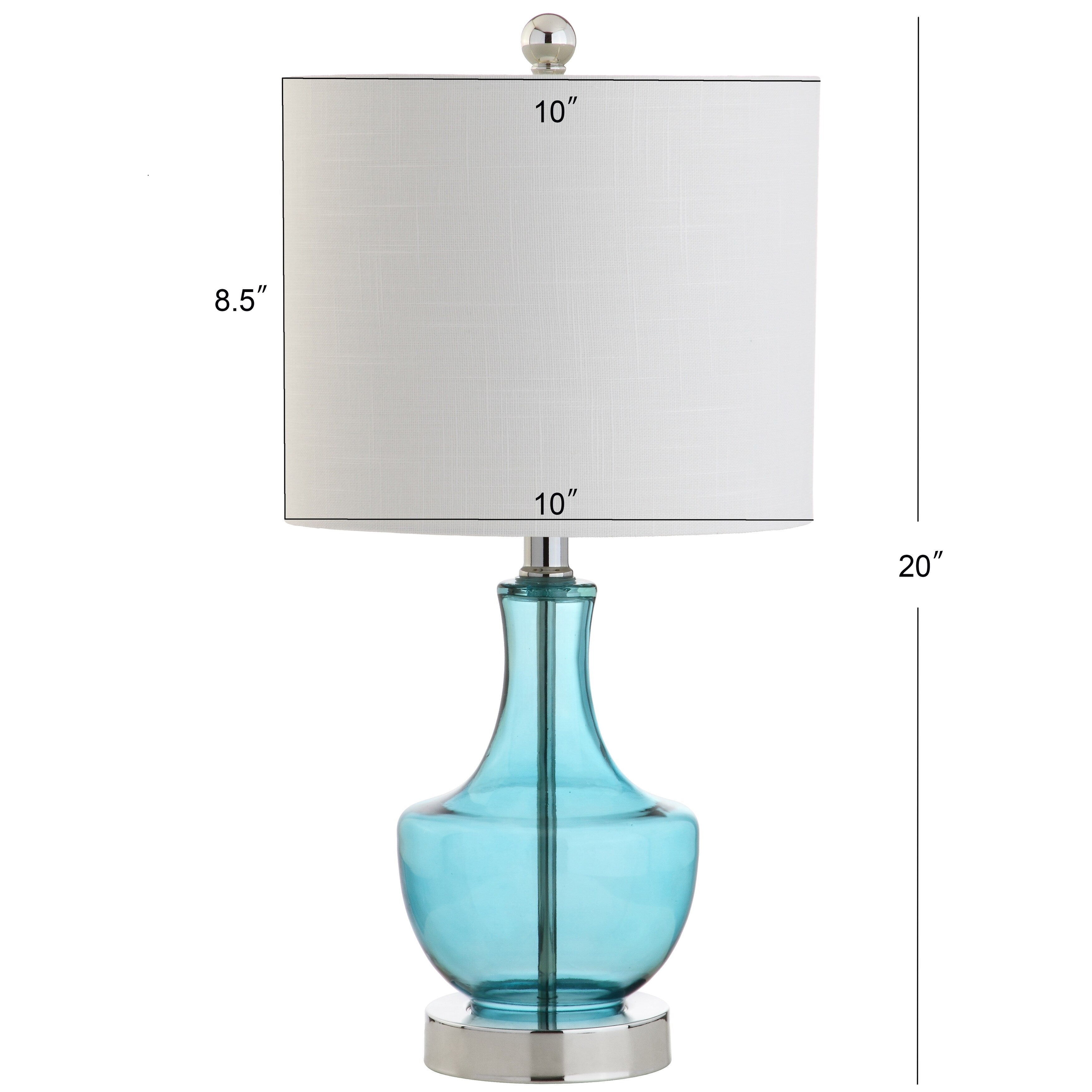 Colette 20 Mini Glass LED Table Lamp, Silver by JONATHAN Y