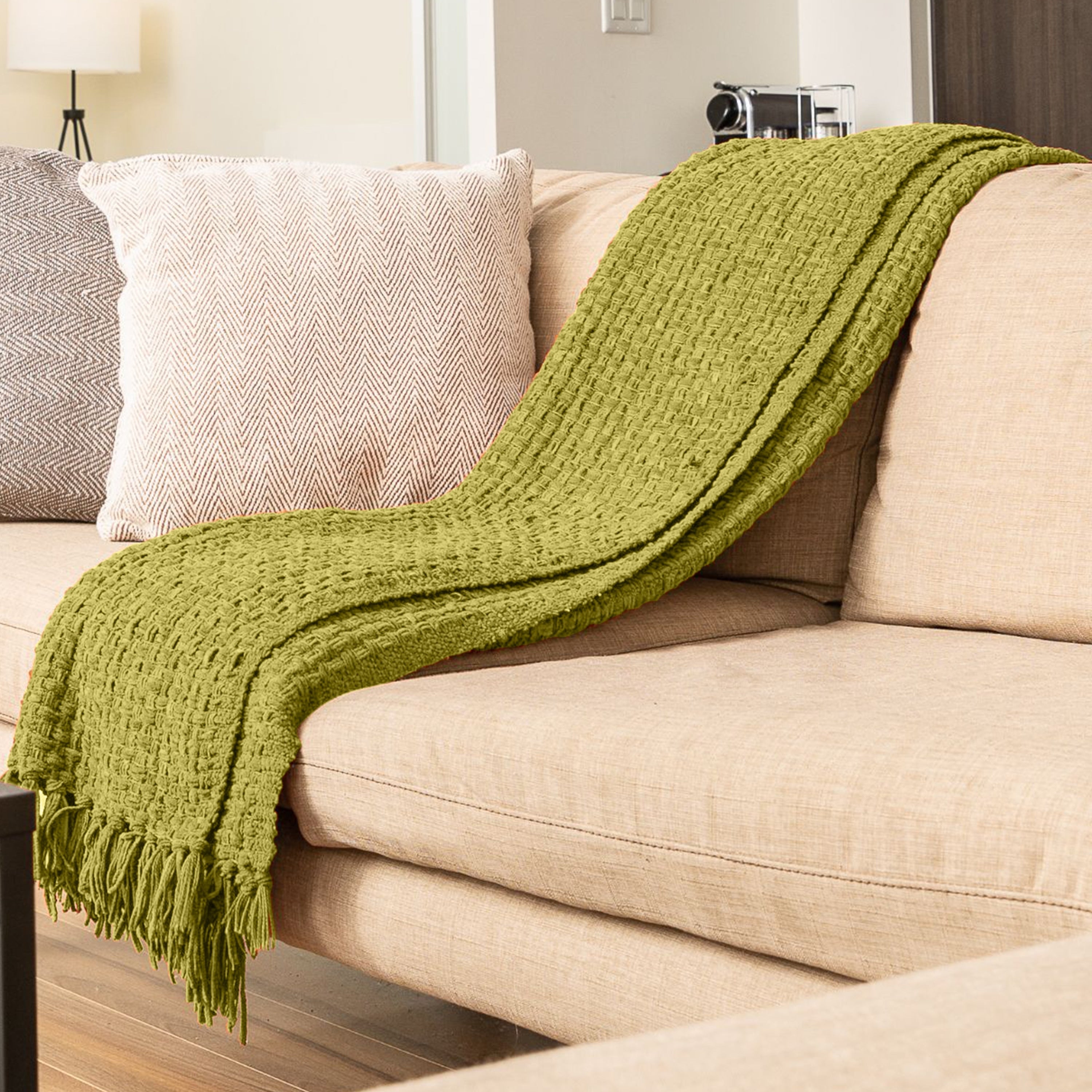 Fabstyles Chenille Basket Weave Polyester Throw Blanket