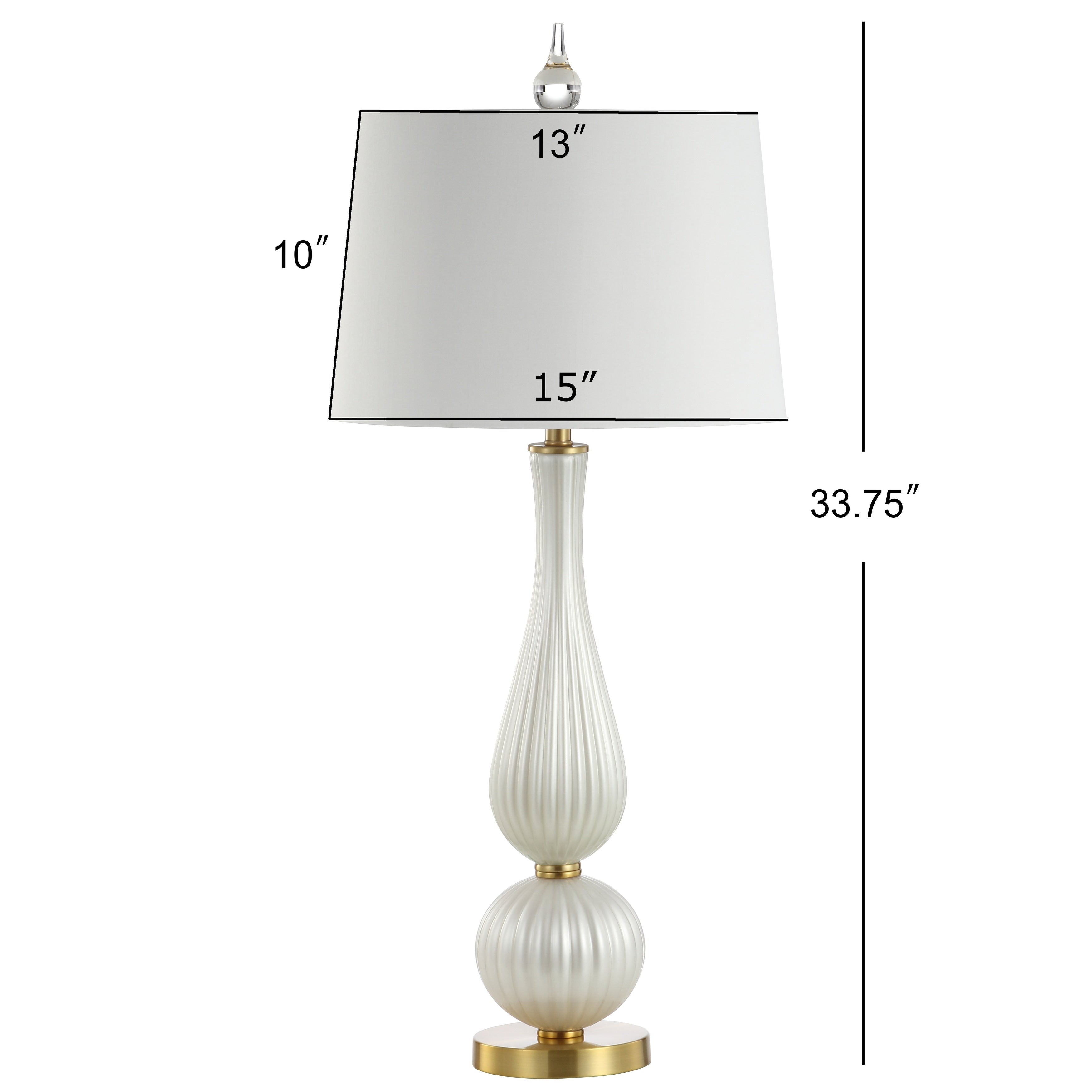 Maddie 33.7 Glass LED Table Lamp, White by JONATHAN Y