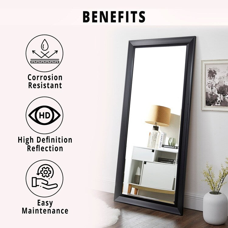 Framed Bevel Leaner Full Length Huge Floor Mirror XL Mirror Large Rectangle Standing Cream Floor Mirror Huge Mirrors for Bedroom