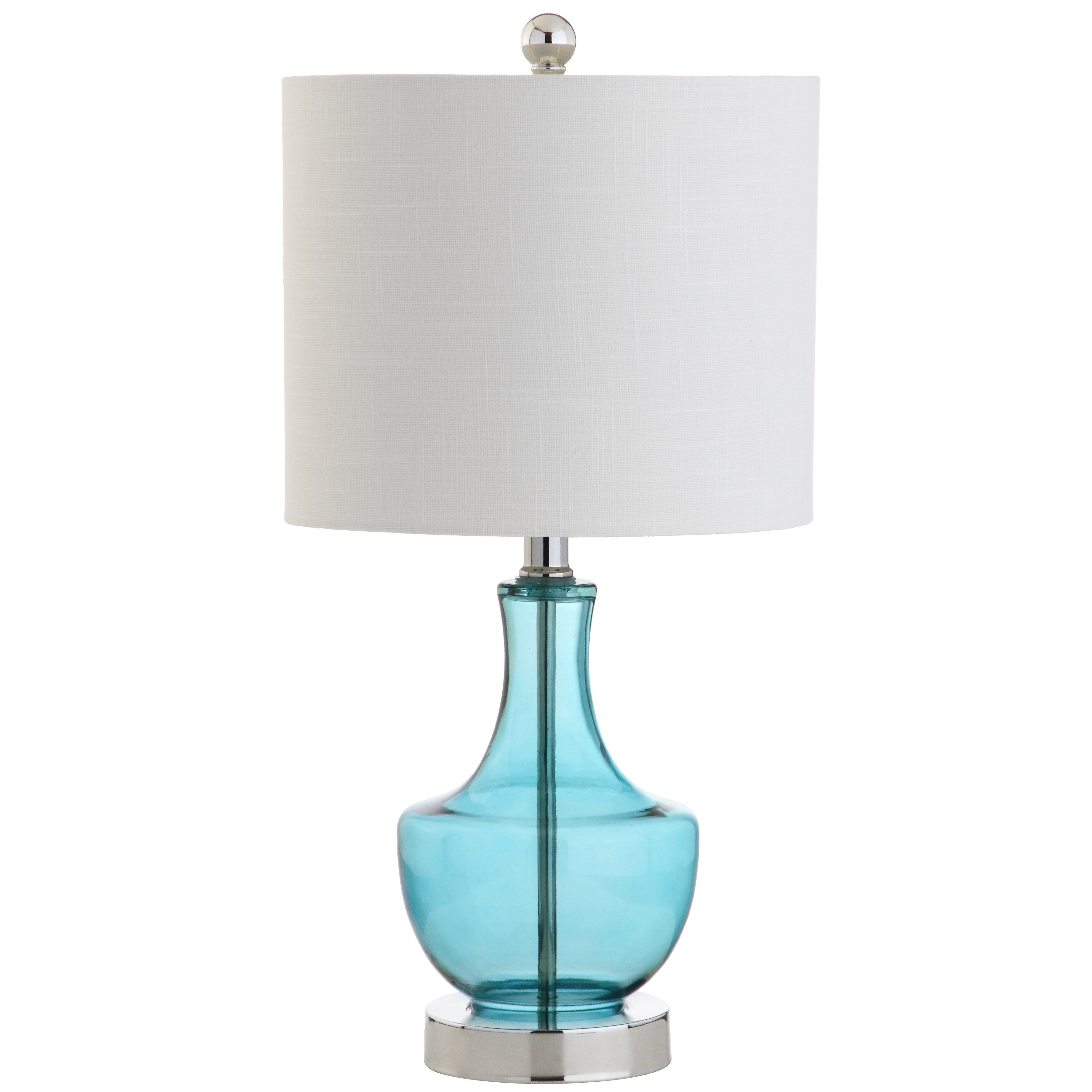 Colette 20 Mini Glass LED Table Lamp, Silver by JONATHAN Y