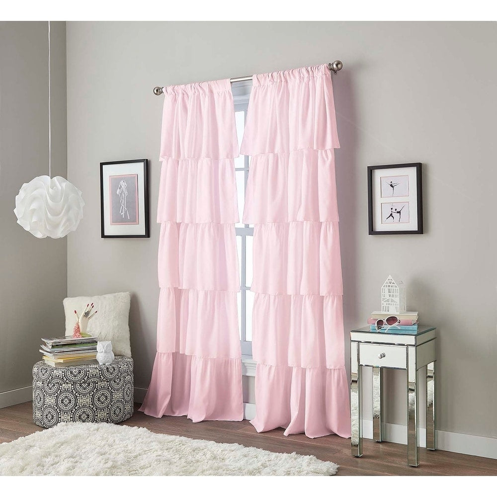 Curtainworks Flounced Ruffle Rod Pocket Curtain Panel