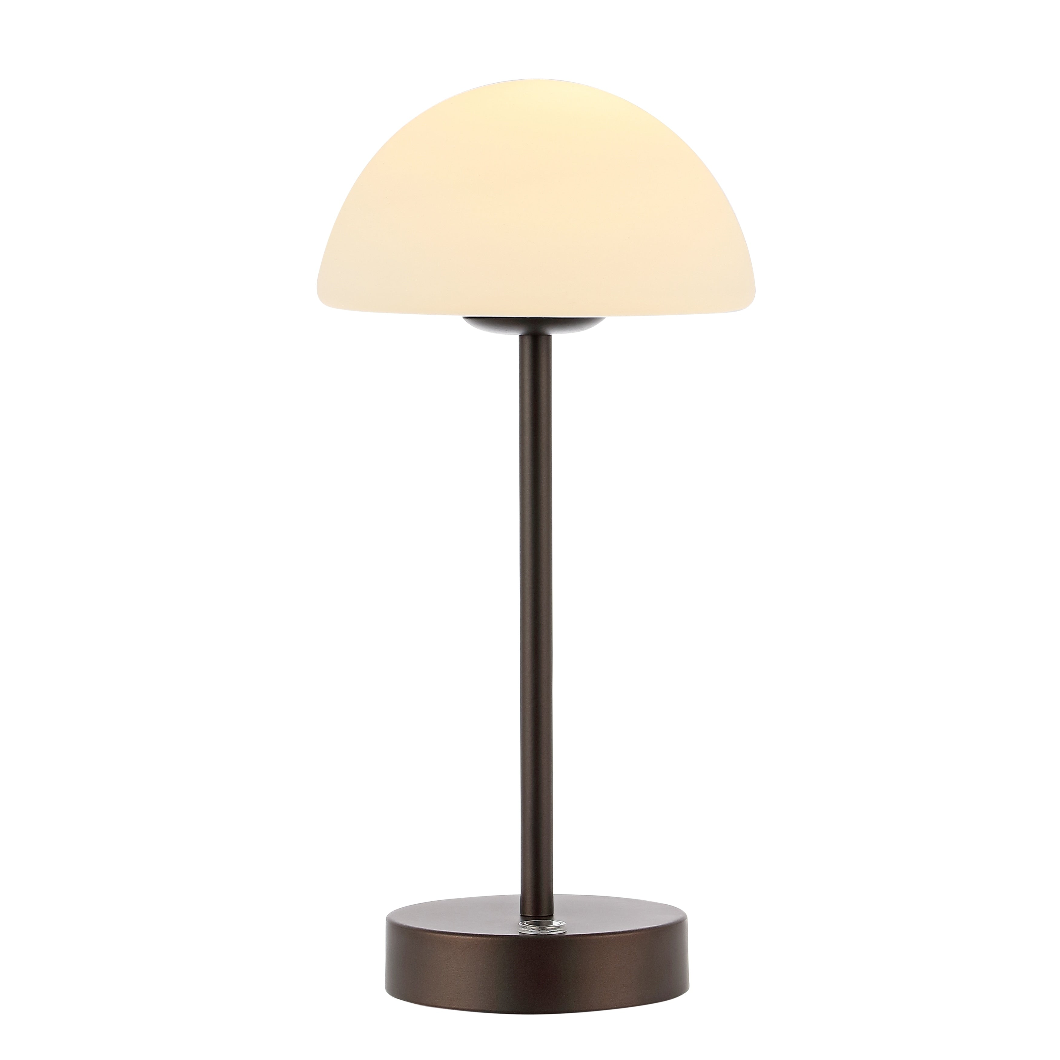 Carson 12.5 Modern Minimalist Iron Wireless Rechargeable Integrated LED Table Lamp, Nickel/White by JONATHAN Y