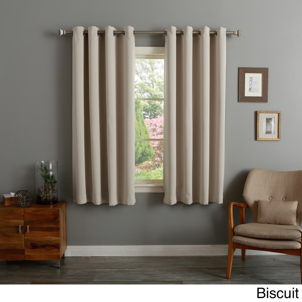 Aurora Home Silver Grommet Top 63-inch Blackout Curtain Pair - 52 x 63 - 52 x 63