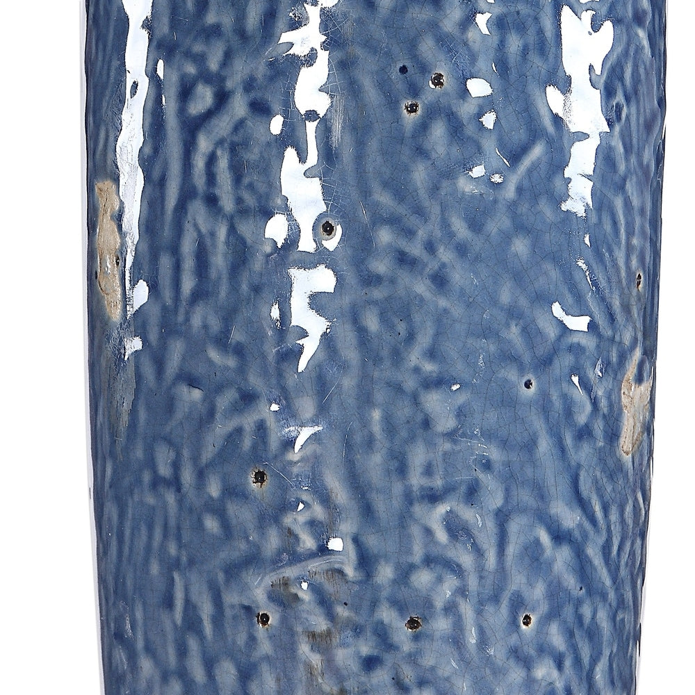 Bajze Blue and Khaki Textured Ceramic Table Lamp by Jim Parsons