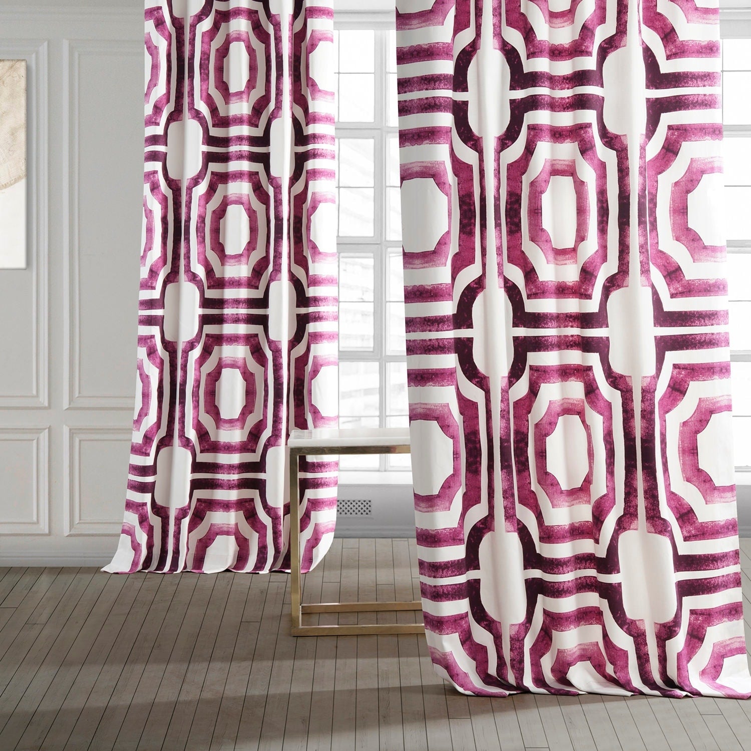 Exclusive Fabrics Modern Geometric Room Darkening Cotton Window Curtains (1 Panel)