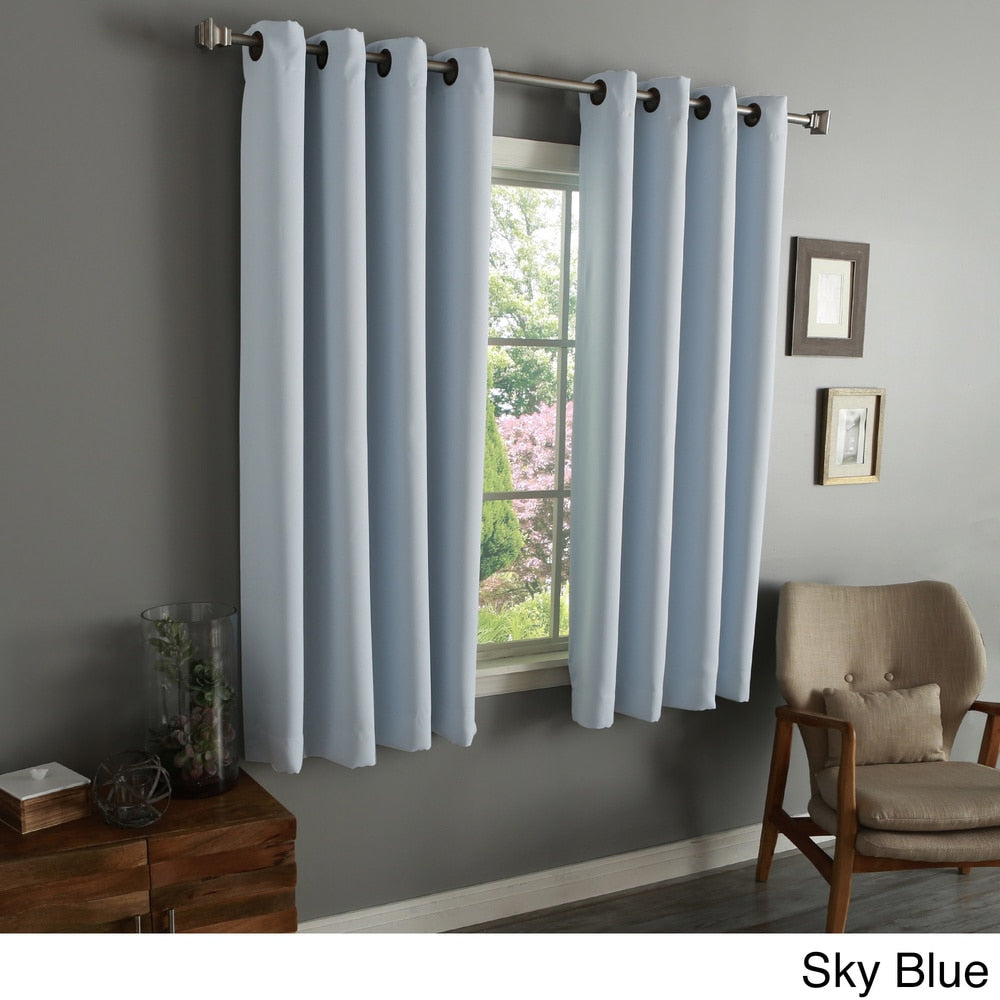 Aurora Home 54 Inch Thermal Insulated Blackout Grommet Top Curtain Panel Pair - 52w x 54l each - 52w x 54l each