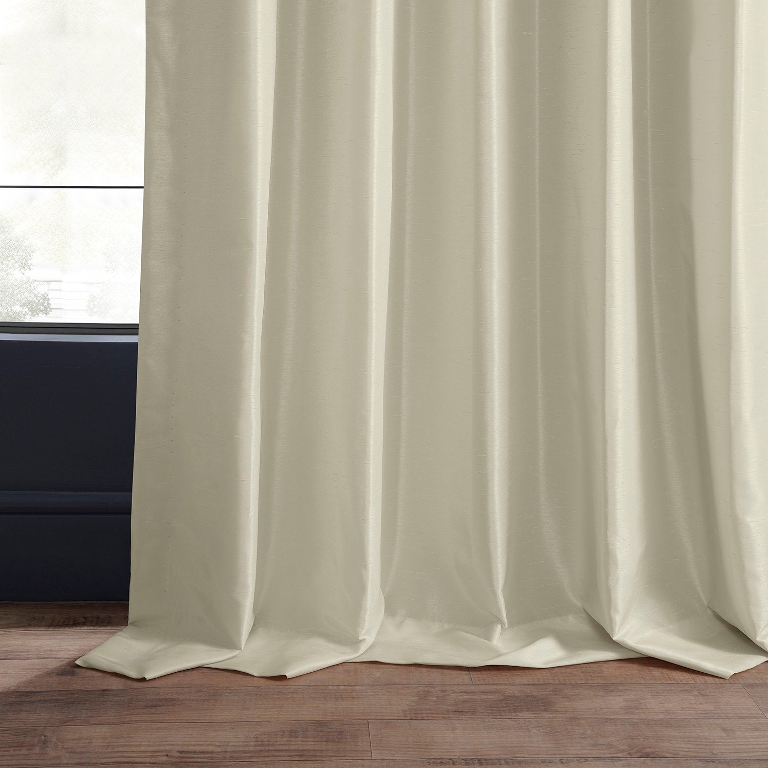 Exclusive Fabrics Solid Vintage Textured Faux Dupioni Silk Pleated Blackout Curtain (1 Panel)