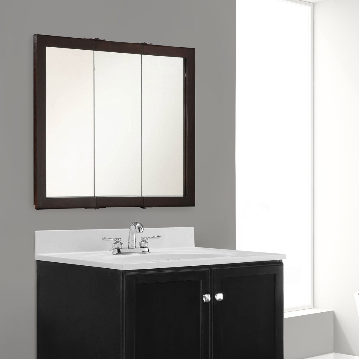 Design House Ventura Espresso Bathroom Medicine Cabinet Mirror