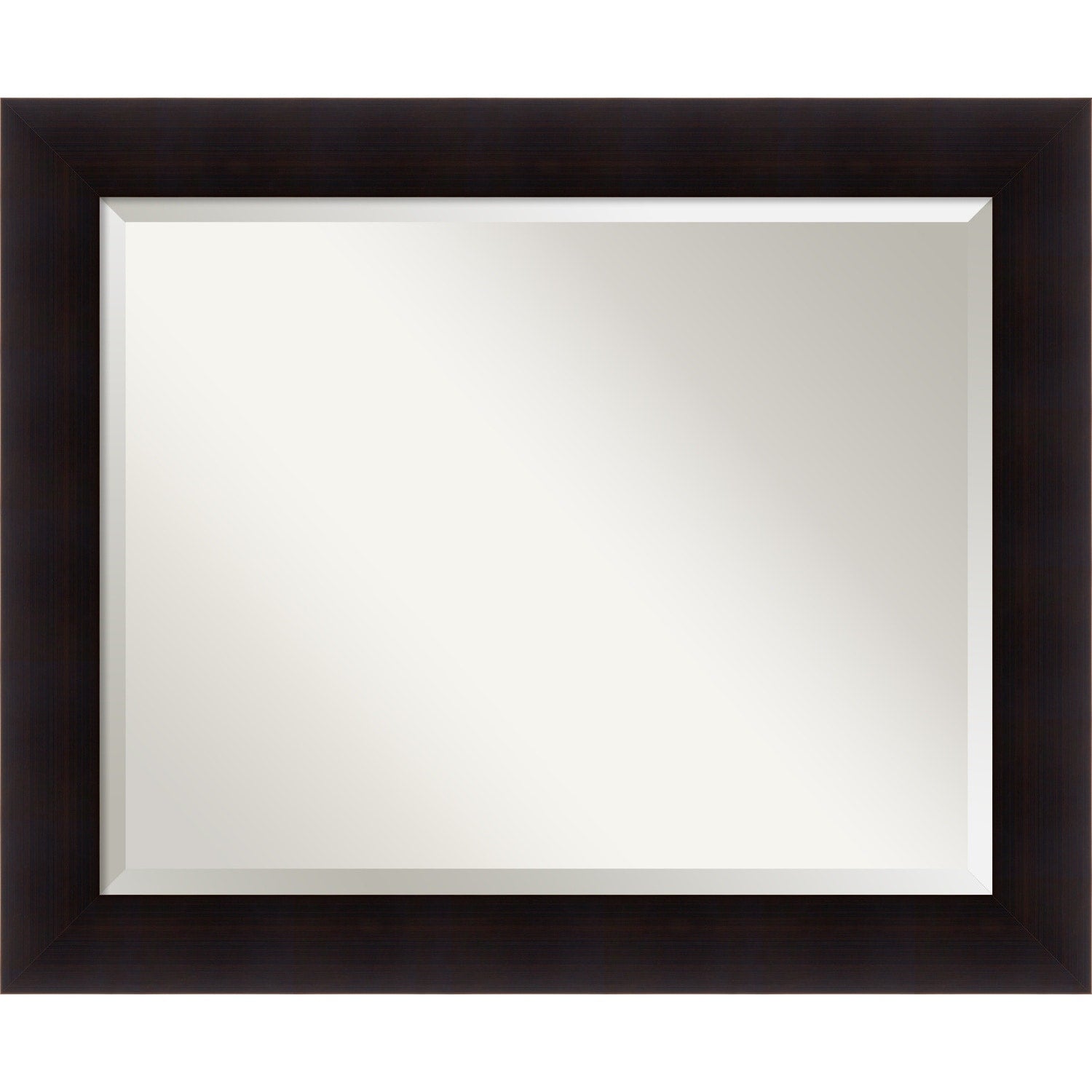 Beveled Wood Bathroom Wall Mirror - Portico Espresso Frame