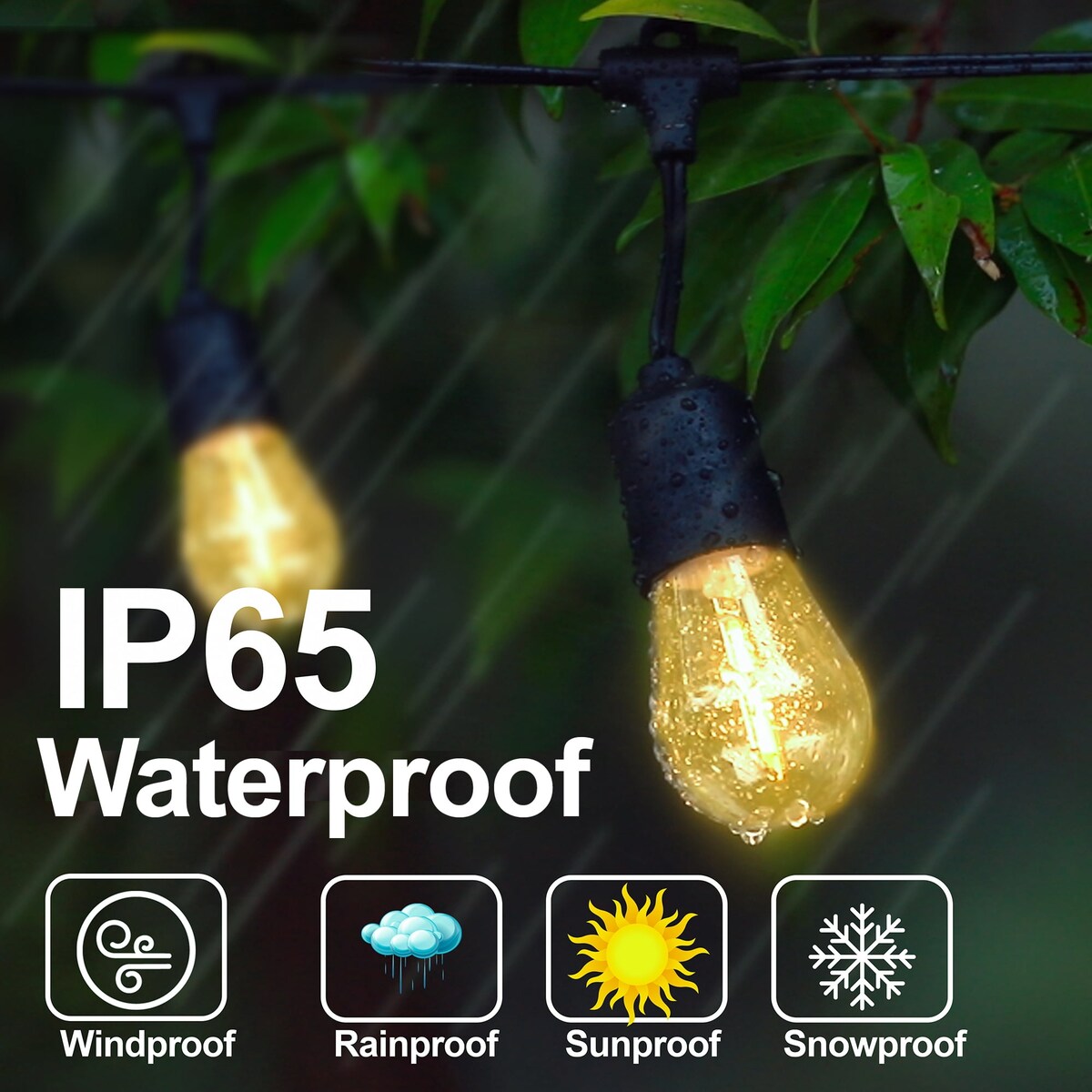 Solar 39 foot waterproof LED outdoor light string