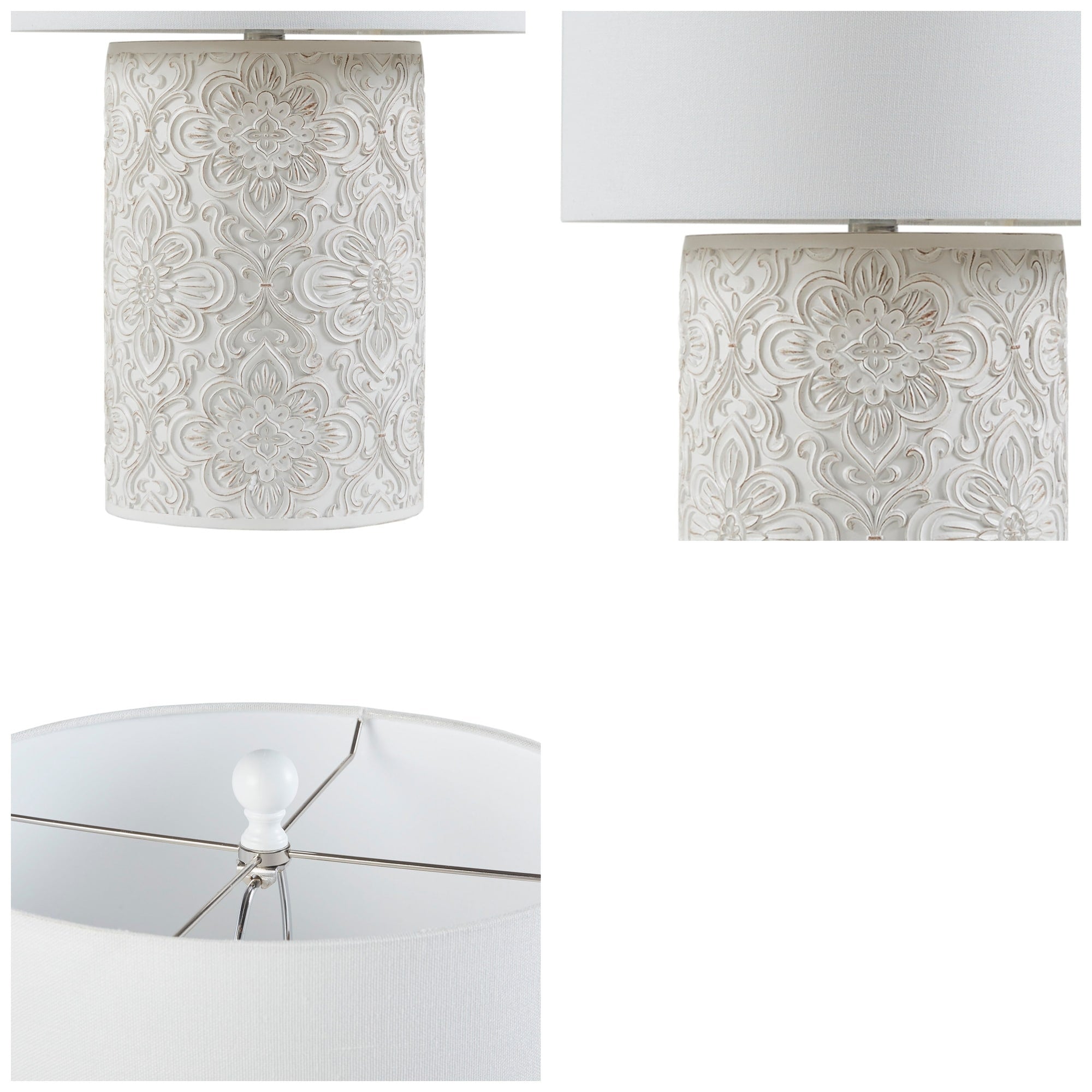 INK+IVY Ashbourne Embossed Floral Resin Table Lamp