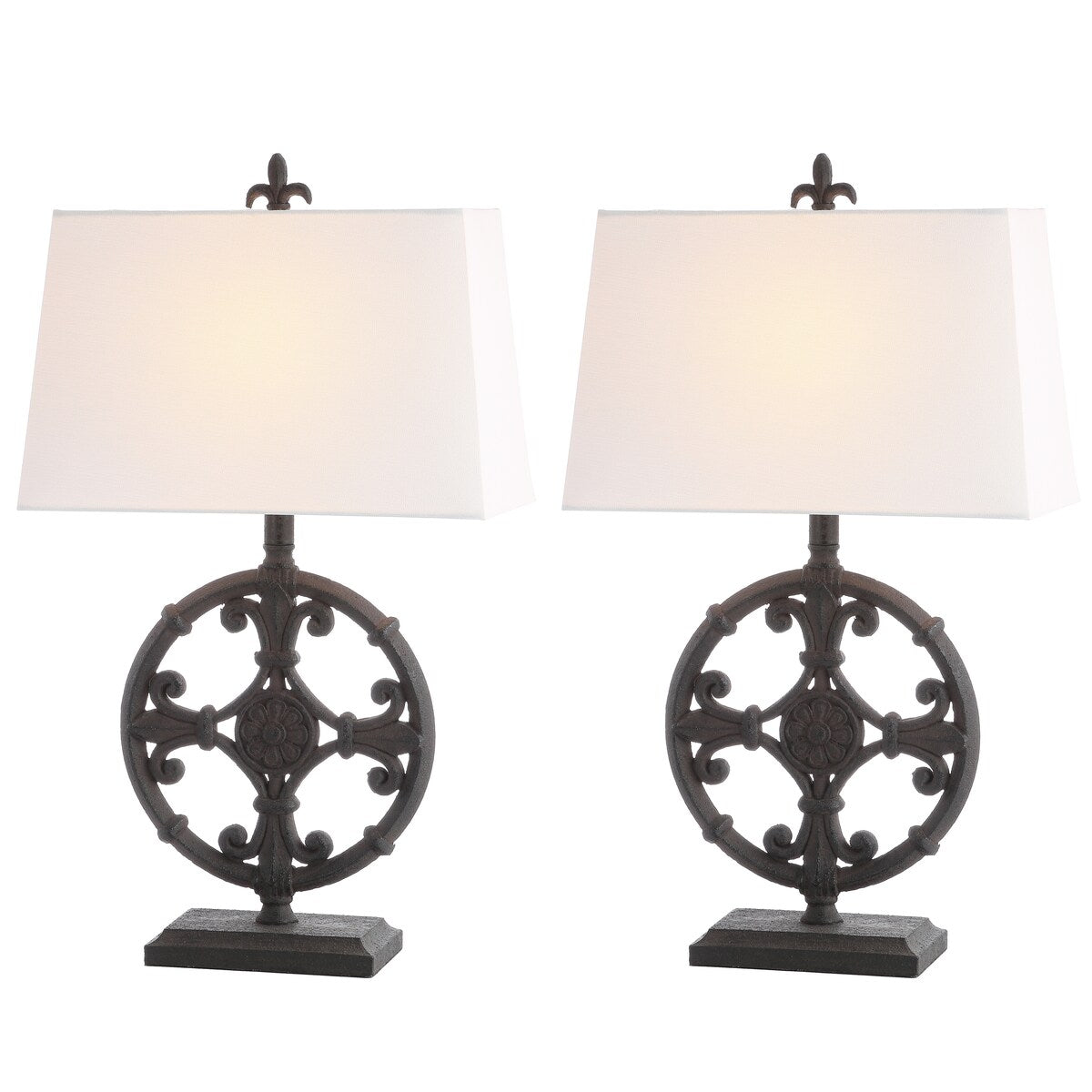 SAFAVIEH Lighting Lydianne 28-inch Iron LED Table Lamp (Set of 2) - 16x9x28 - 16Wx9Dx28H