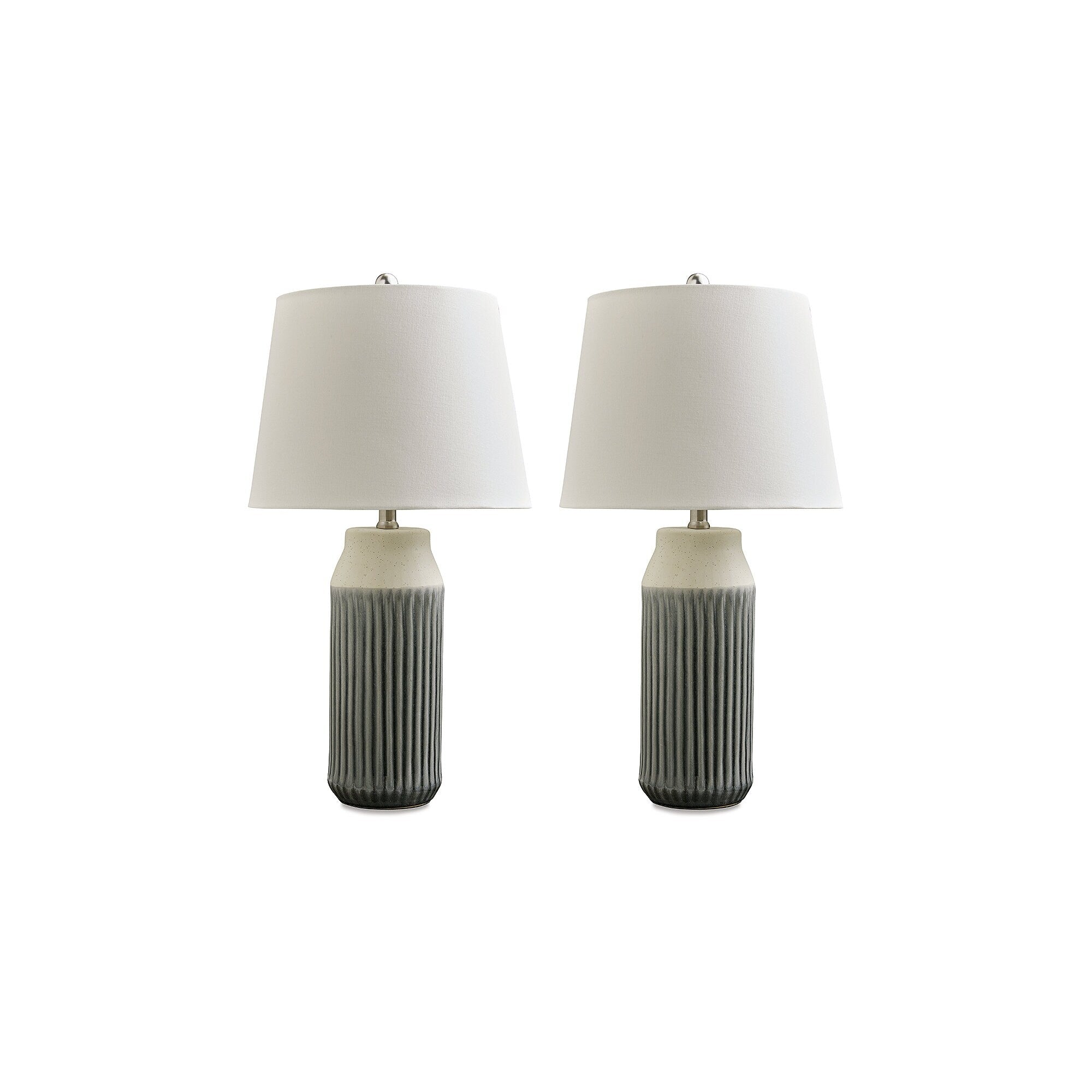 Signature Design by Ashley Afener Blue/Beige Table Lamp (Set of 2) - 14W x 14D x 26H