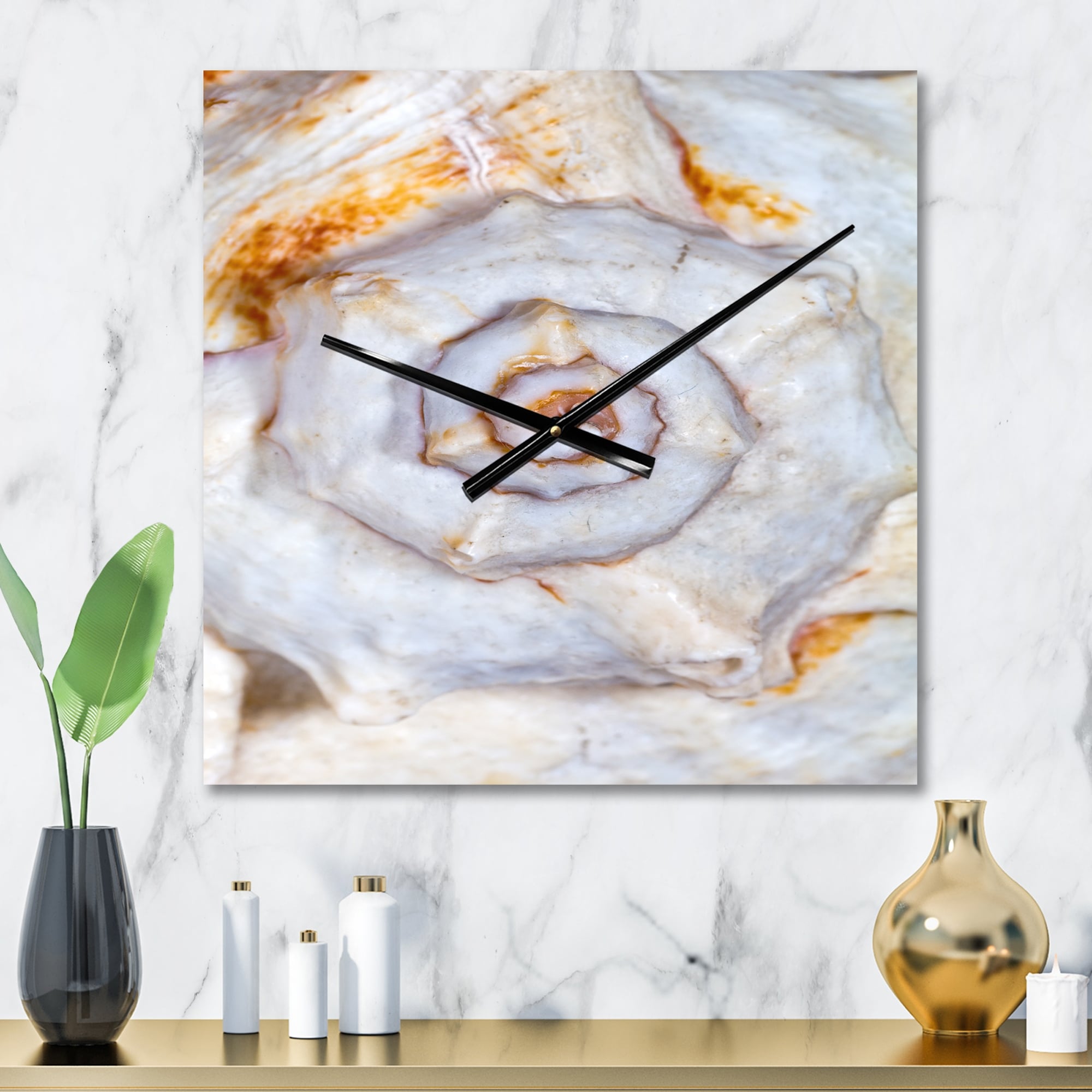 Designart 'Great Skeleton of Sea Shell' Modern Large Wall Clock