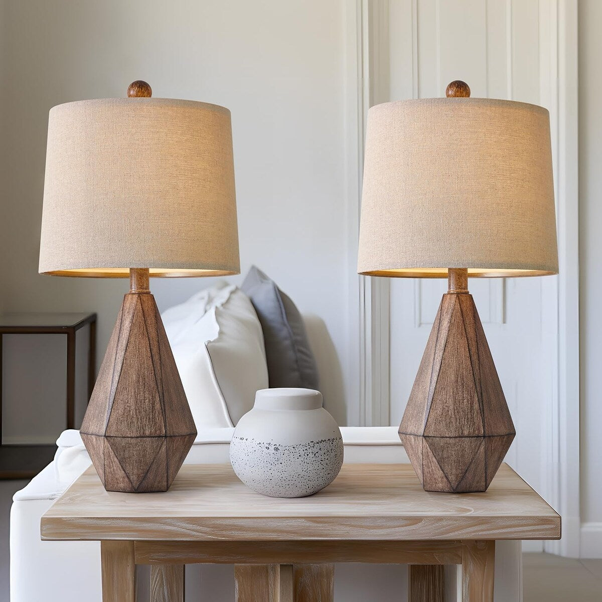 Table Lamp Set of 2, Bedside Lamp for Nightstand