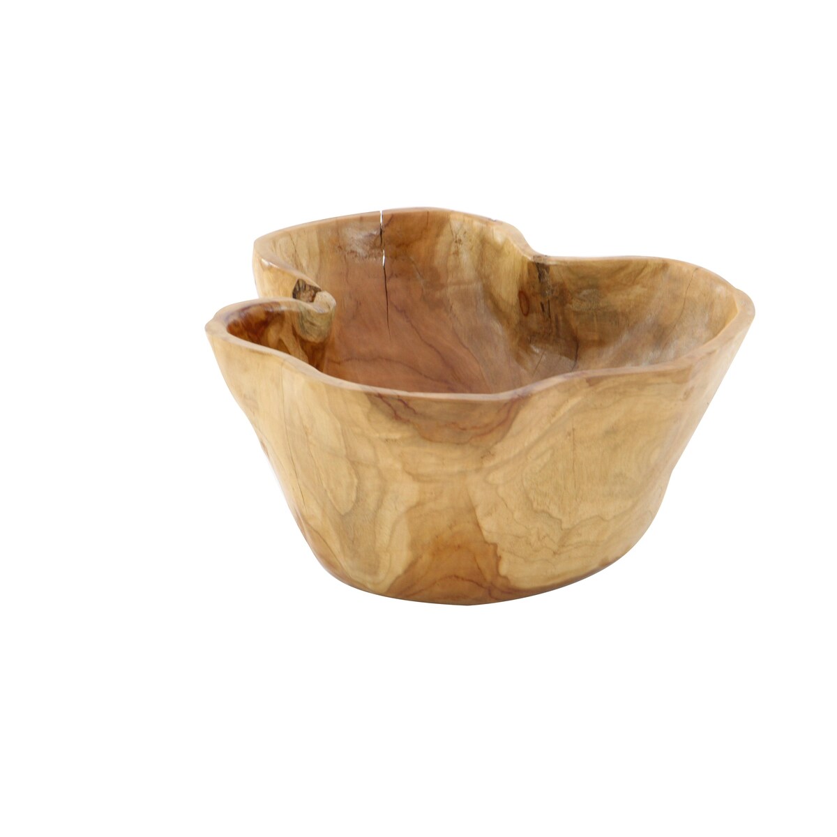 Teak Wood Handmade Live Edge Free Form Decorative Decorative Bowl - Brown - Roche River Decor