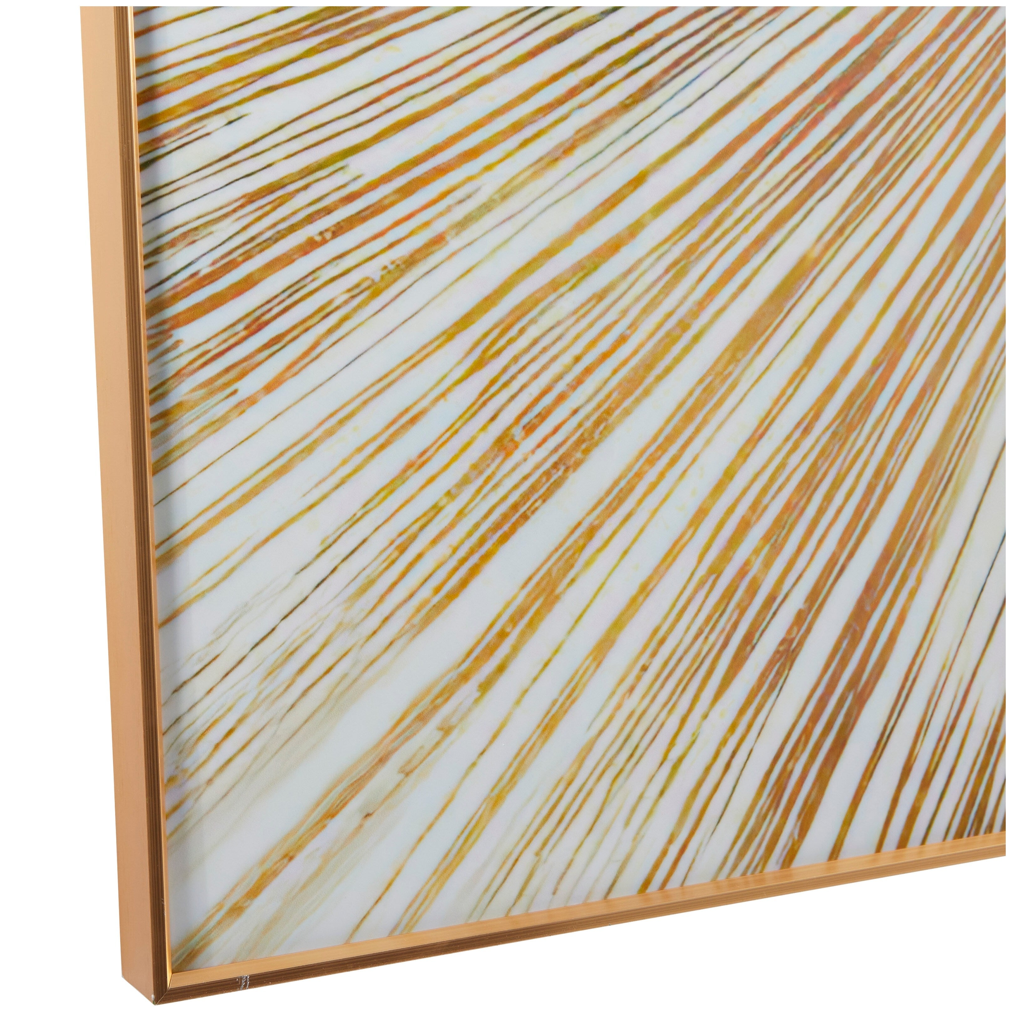 CosmoLiving by Cosmopolitan Porcelain Ceramic Radial Starburst Framed Wall Art with Gold Aluminum Frame - Gold or Dark Blue