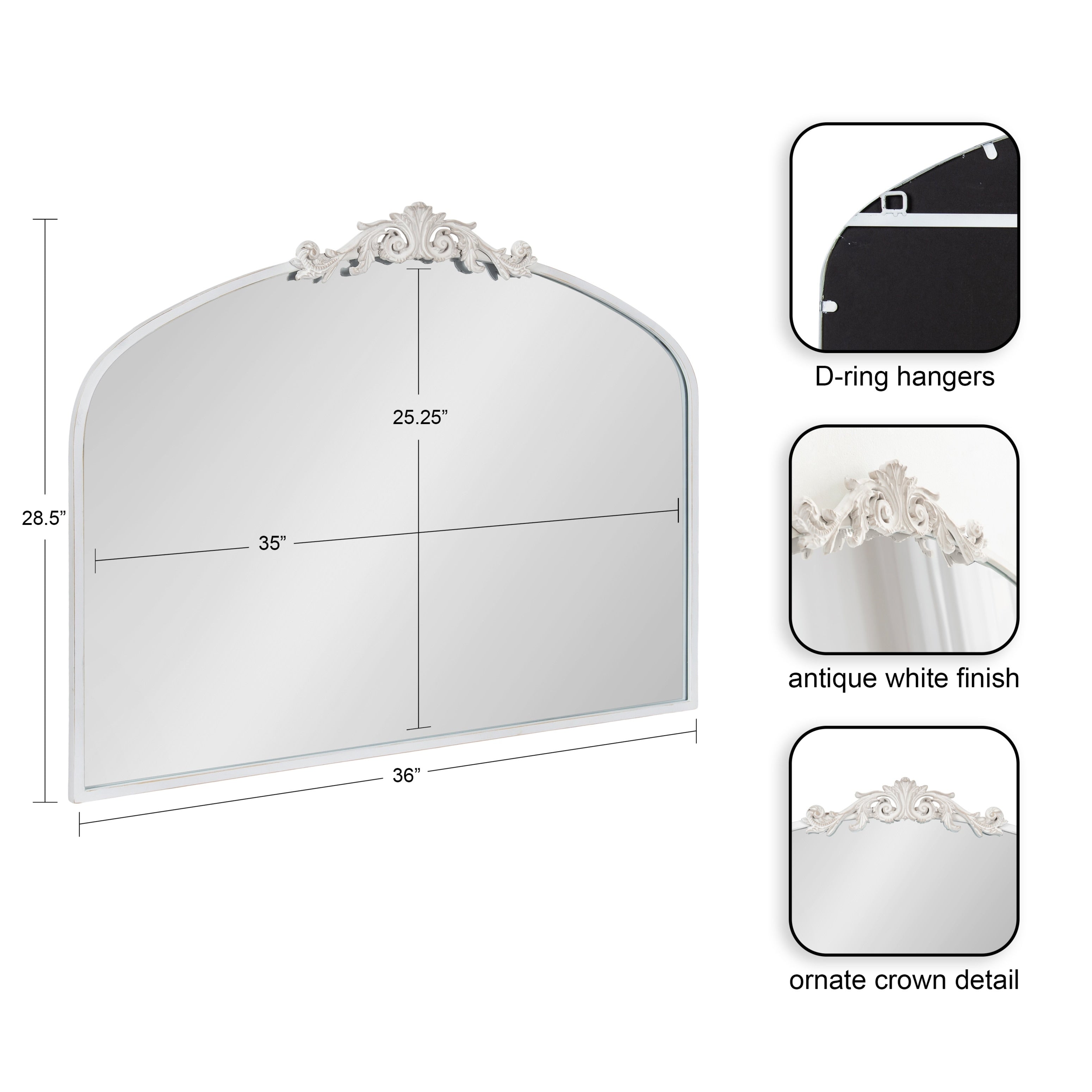 Kate and Laurel Arendahl Traditional Baroque Arch Wall Mirror