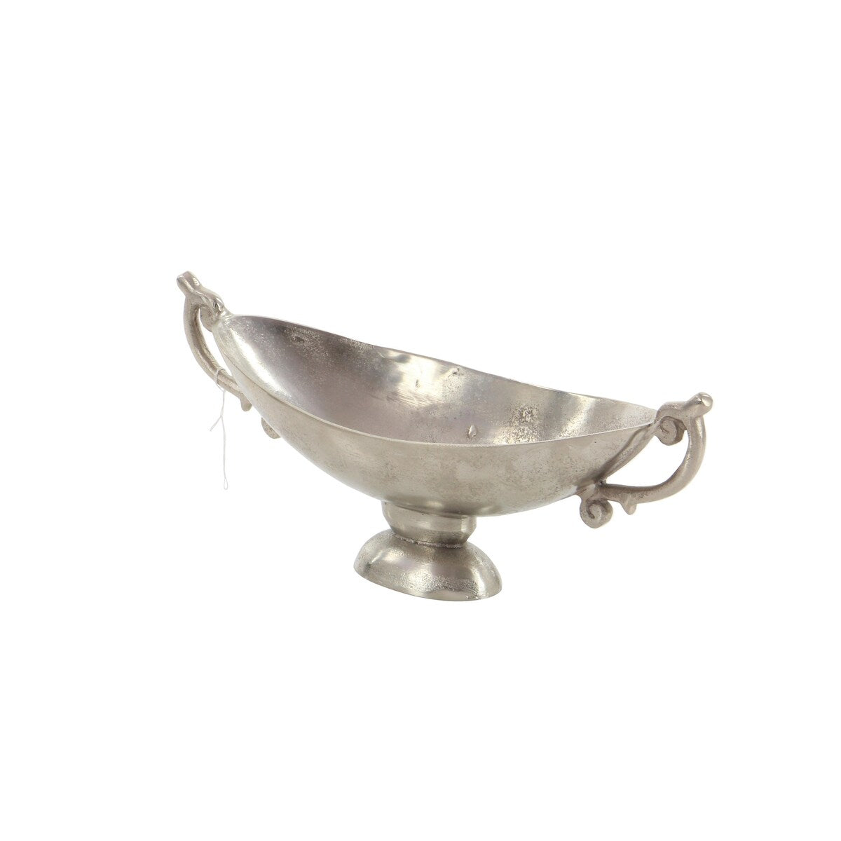 Aluminum Metal Decorative Decorative Bowl with Handles - Silver - Roche River Decor