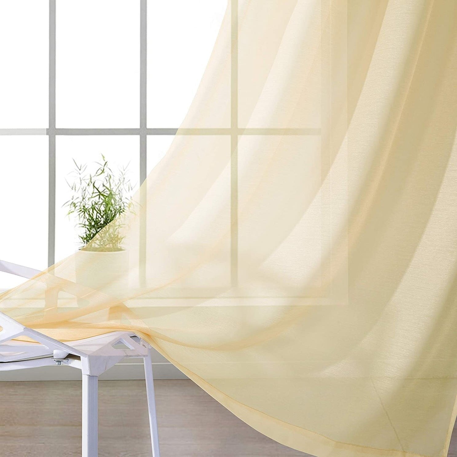 Dainty Home Malibu Extra Wide Curtains Solid Sheer Window Curtain Panel Pair