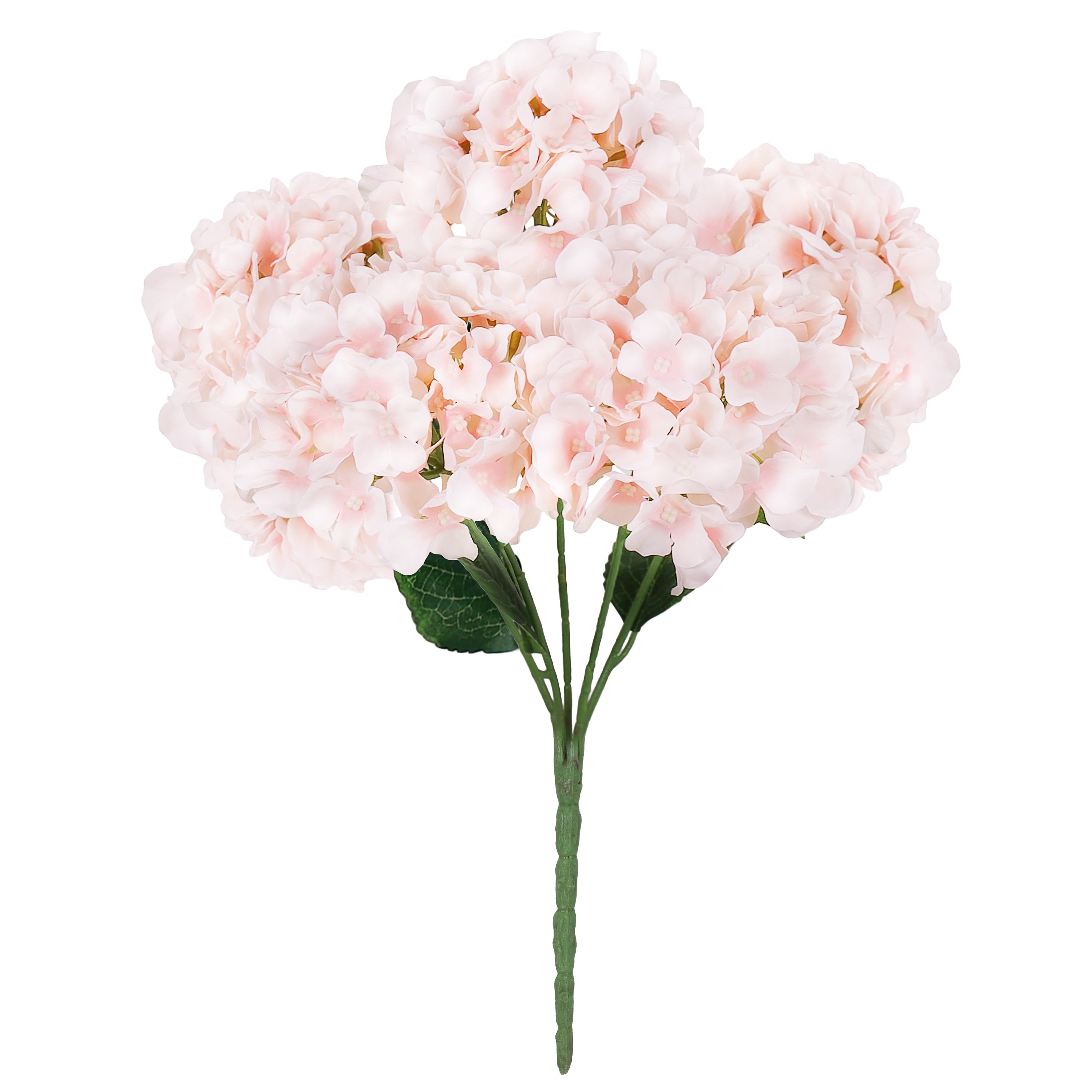 Set of 2 Deluxe Blush Pink Artificial Hydrangea Flower Stem Bush Bouquet 19in - 19 L x 11 W x 11 DP - 19 L x 11 W x 11 DP