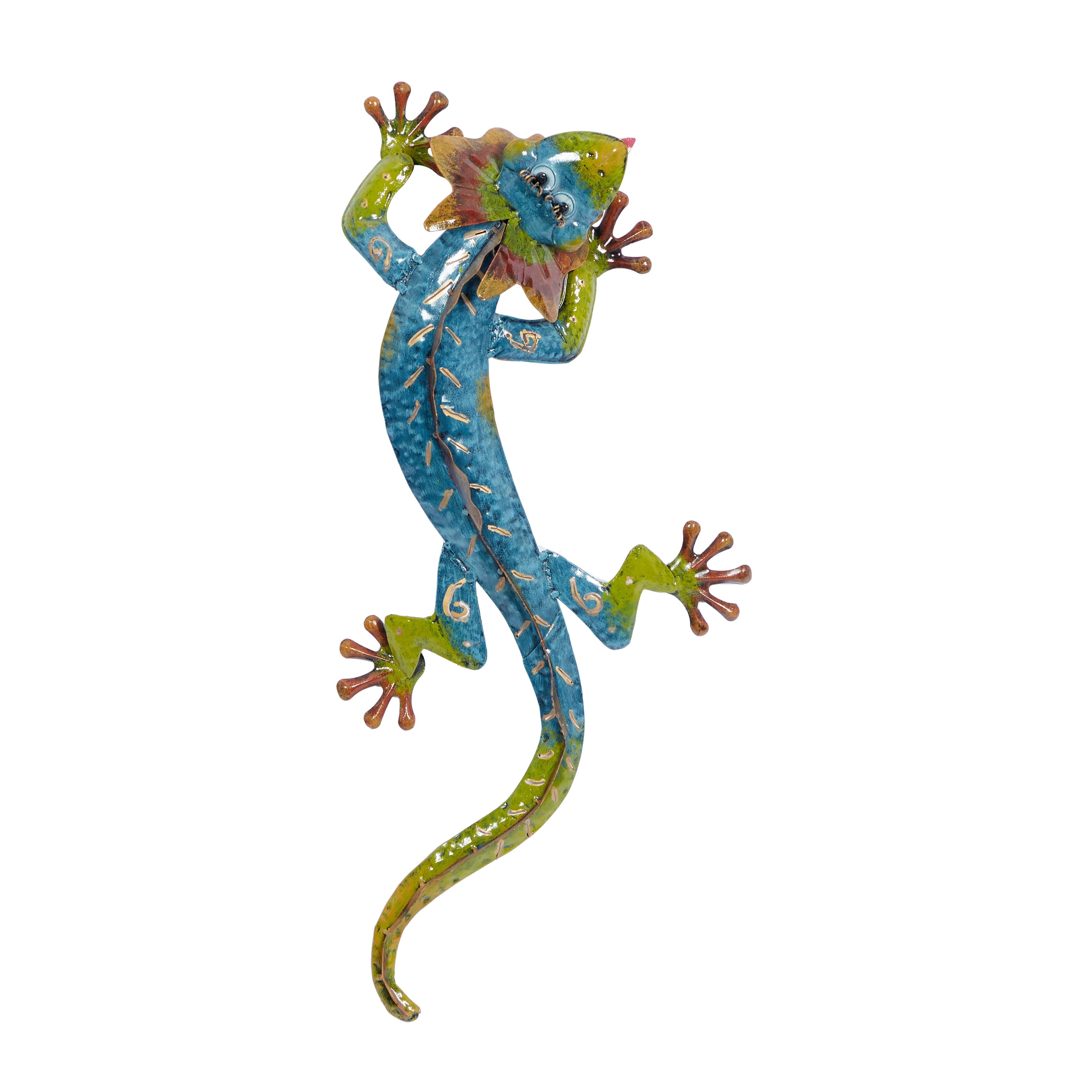 Green Metal Indoor Outdoor Lizard Home Wall Decor