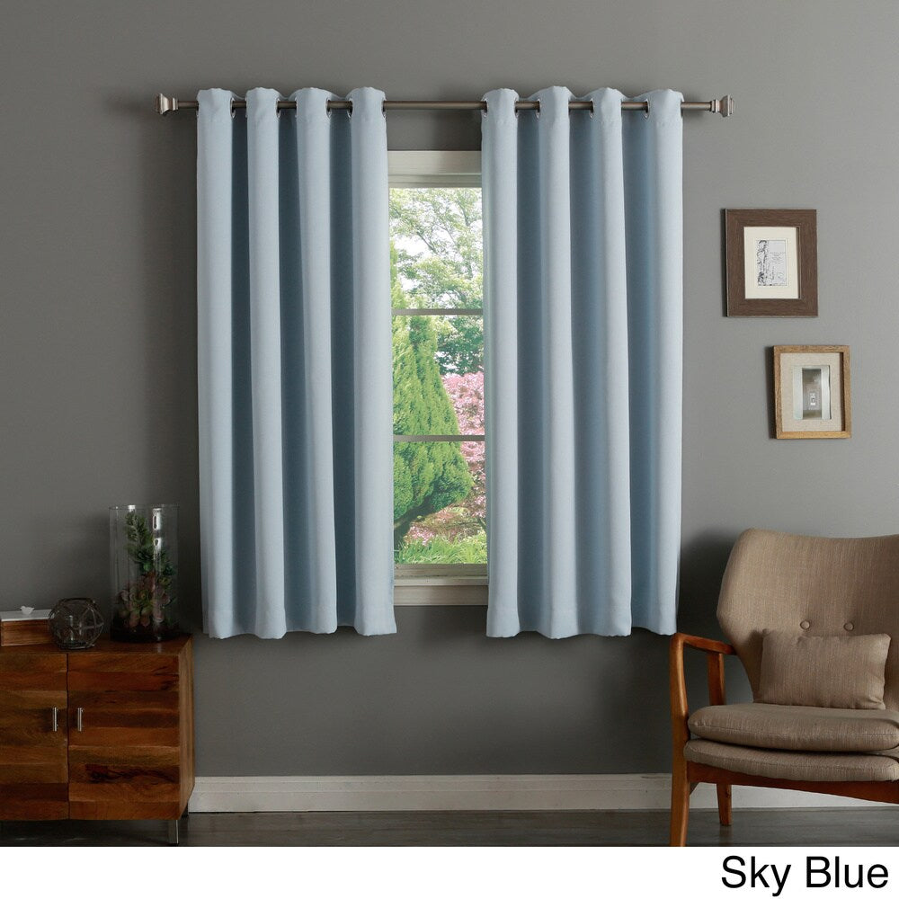 Aurora Home Silver Grommet Top 63-inch Blackout Curtain Pair - 52 x 63 - 52 x 63