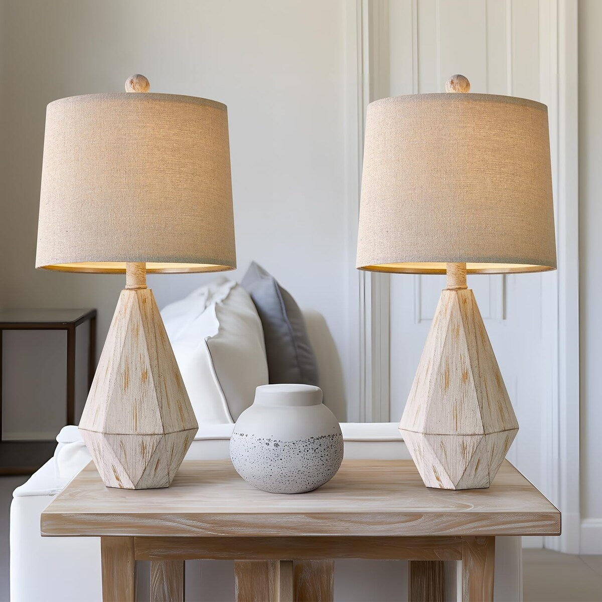 Table Lamp Set of 2, Bedside Lamp for Nightstand