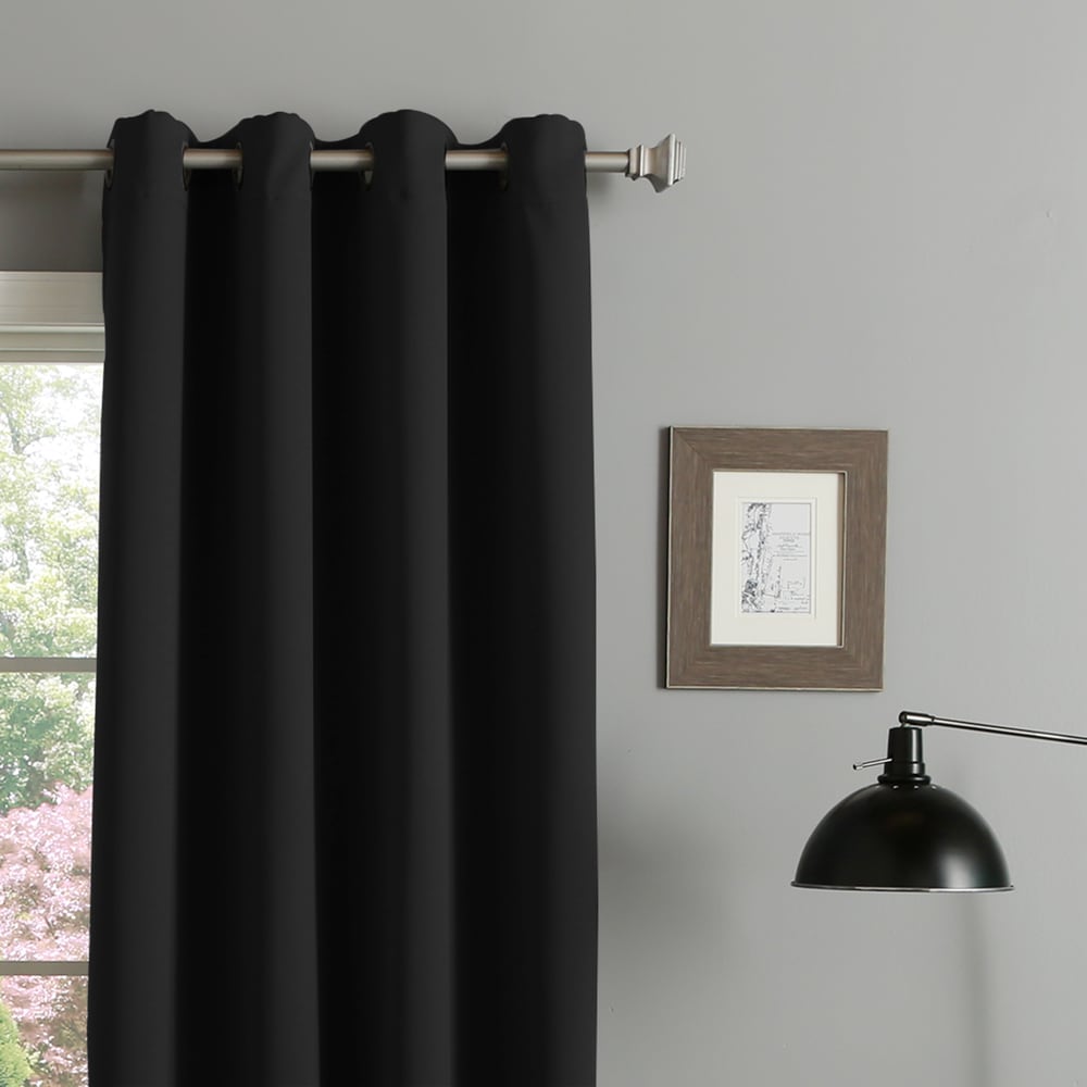 Aurora Home 54 Inch Thermal Insulated Blackout Grommet Top Curtain Panel Pair - 52w x 54l each - 52w x 54l each