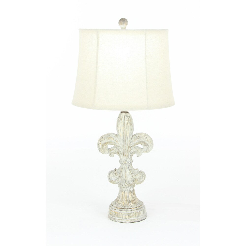 Fleur-De-Lis Heavily Distressed Vintage 28-inch Table Lamp (Set of 2)